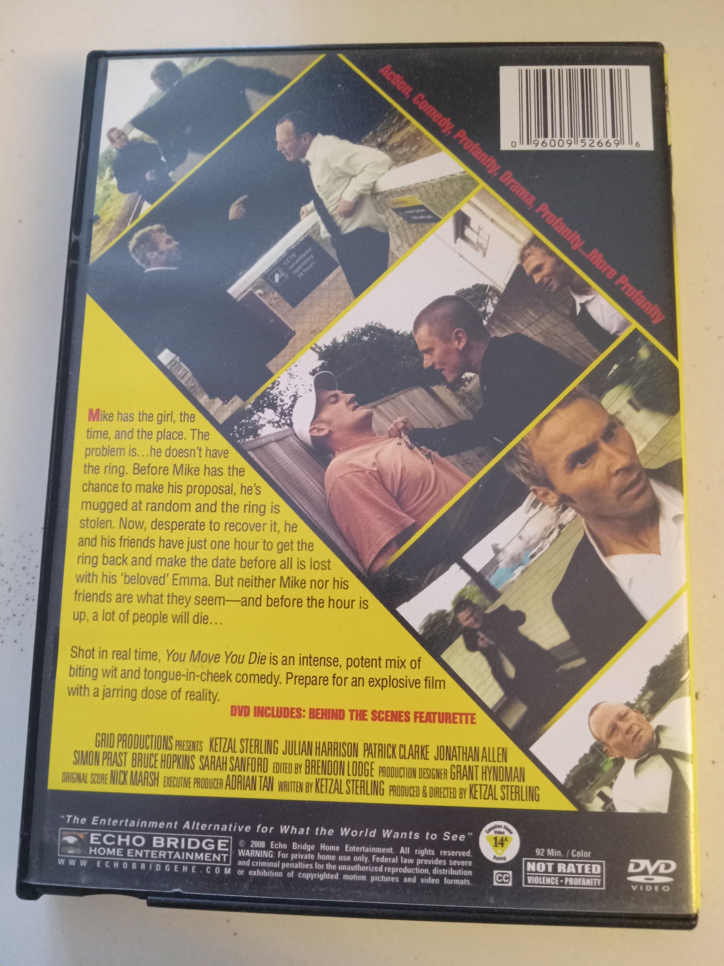 You Move You Die, DVD Movie, Ketzal Sterling Widescreen, Not Rated, USED