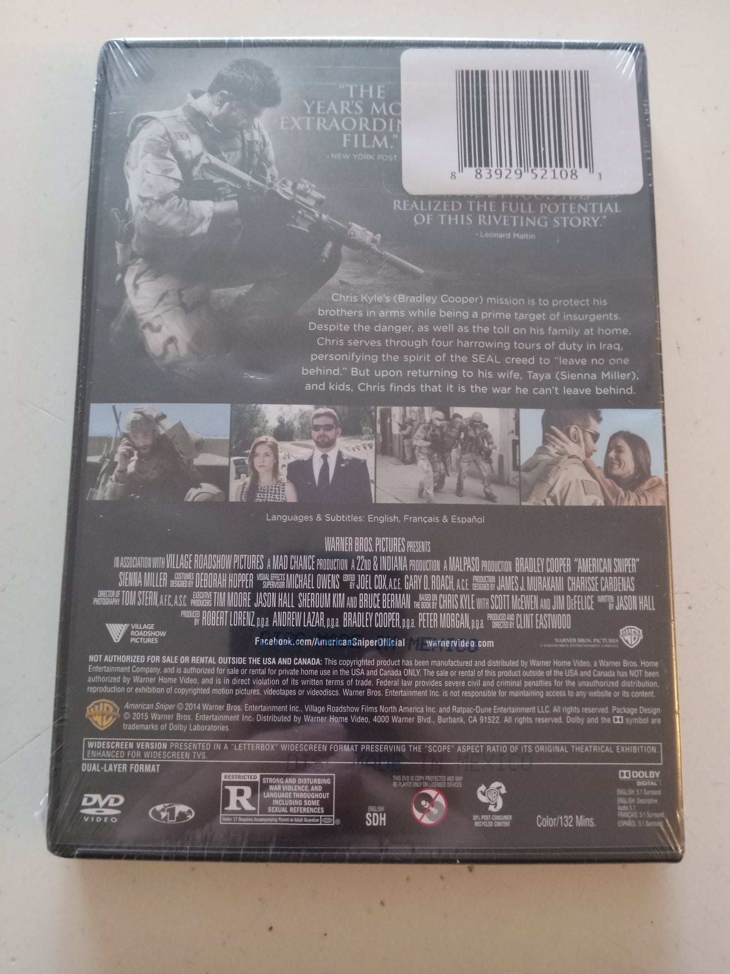 American Sniper, DVD Movie, Bradley Cooper Widescreen, Rated R, NEW