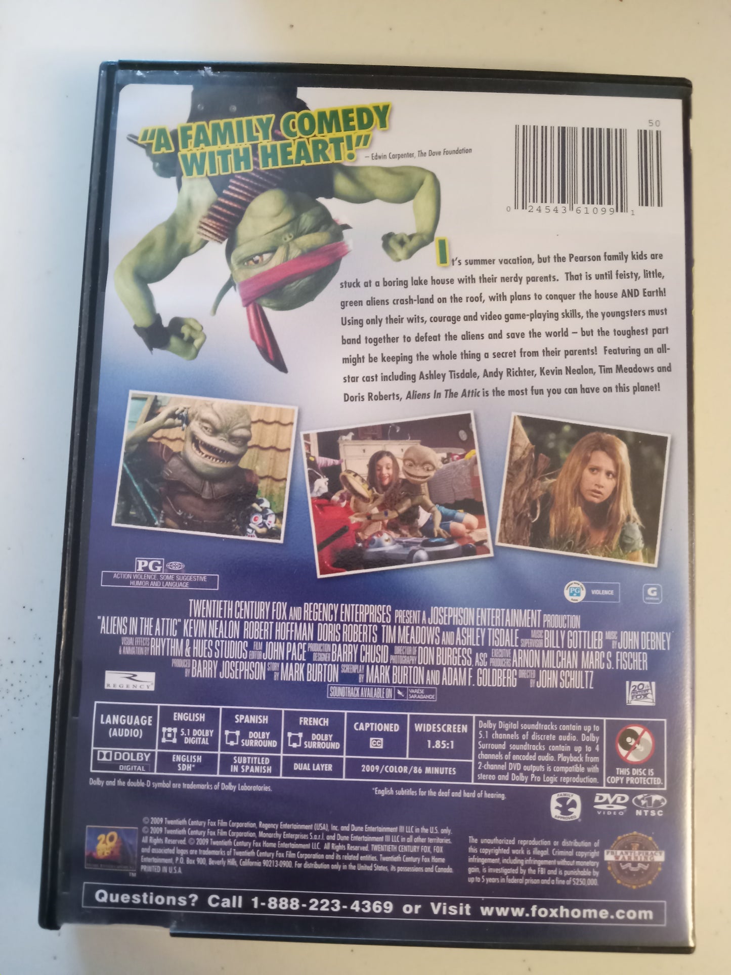 Aliens In The Attic, DVD Movie, Ashley Tisdale Widescreen, Rated PG, USED