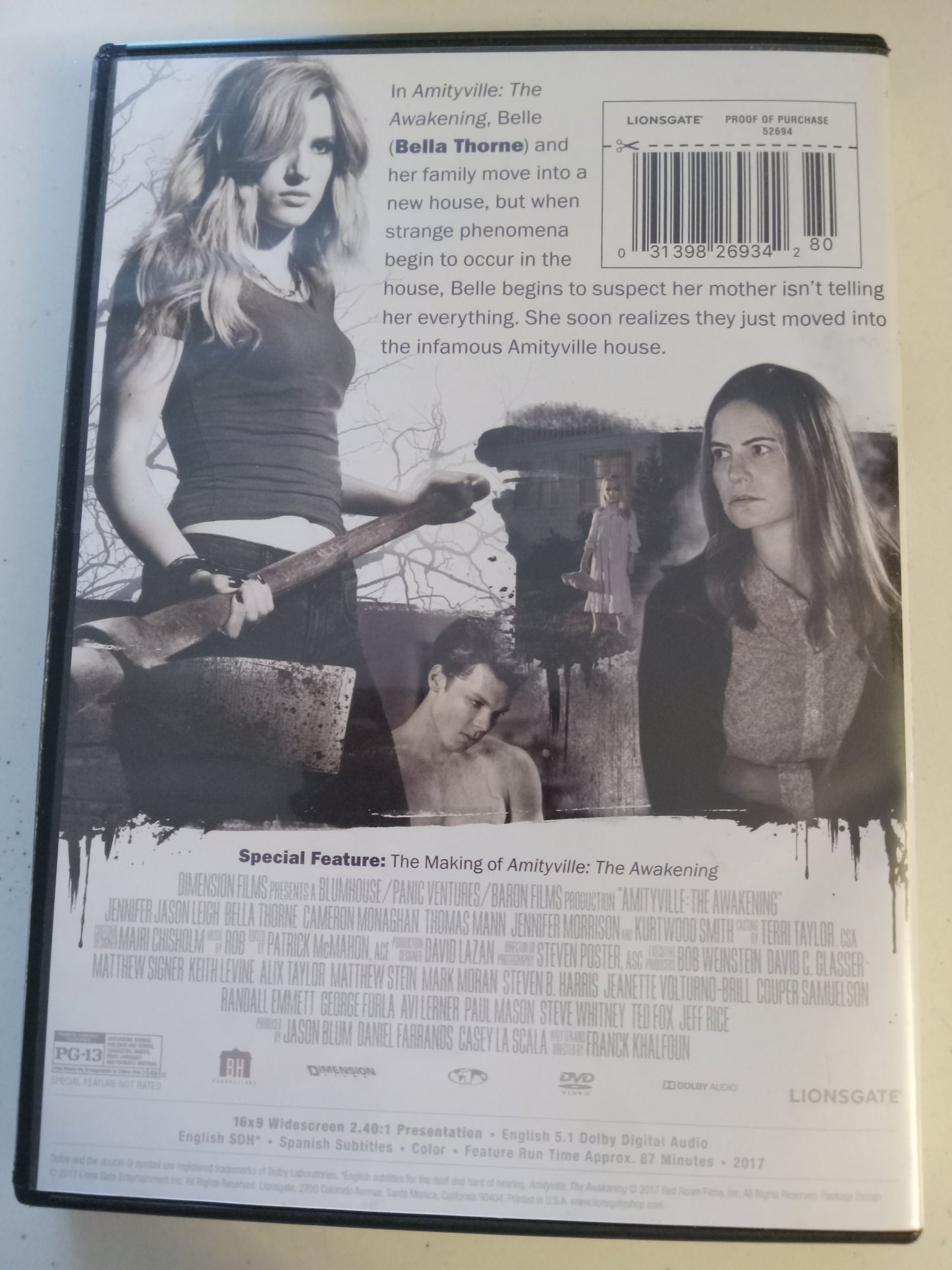 Amityville The Awakening, DVD Movie, Jennifer Jason Leigh Widescreen, Rated PG-13, Rare USED