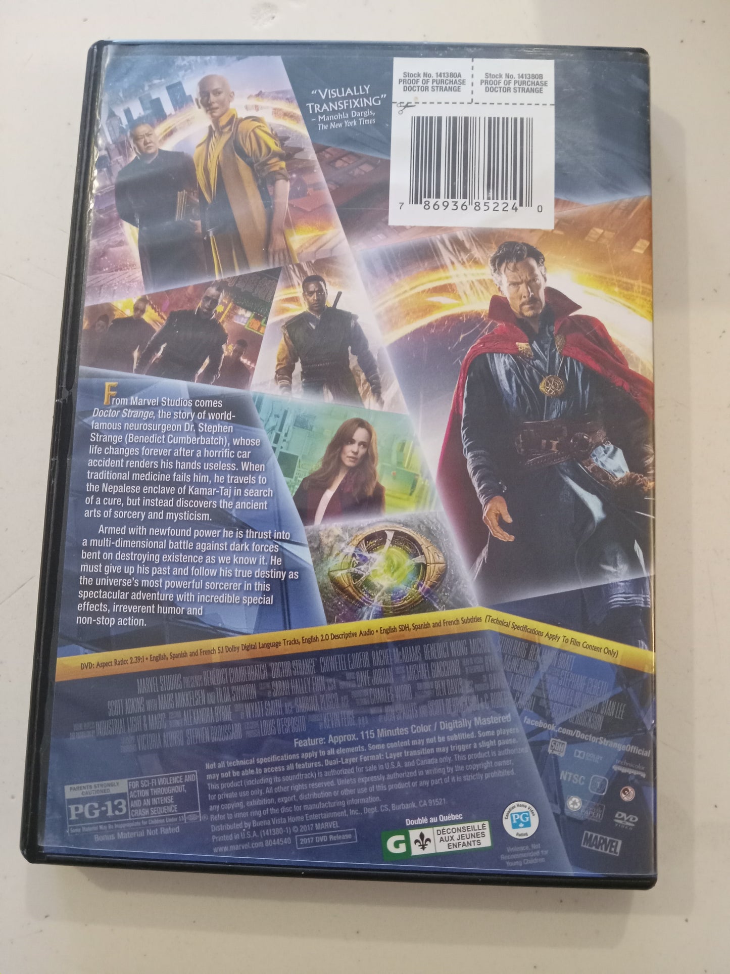 Doctor Strange, DVD Movie, Benedict Cumberbatch Widescreen, Rated PG-13, USED
