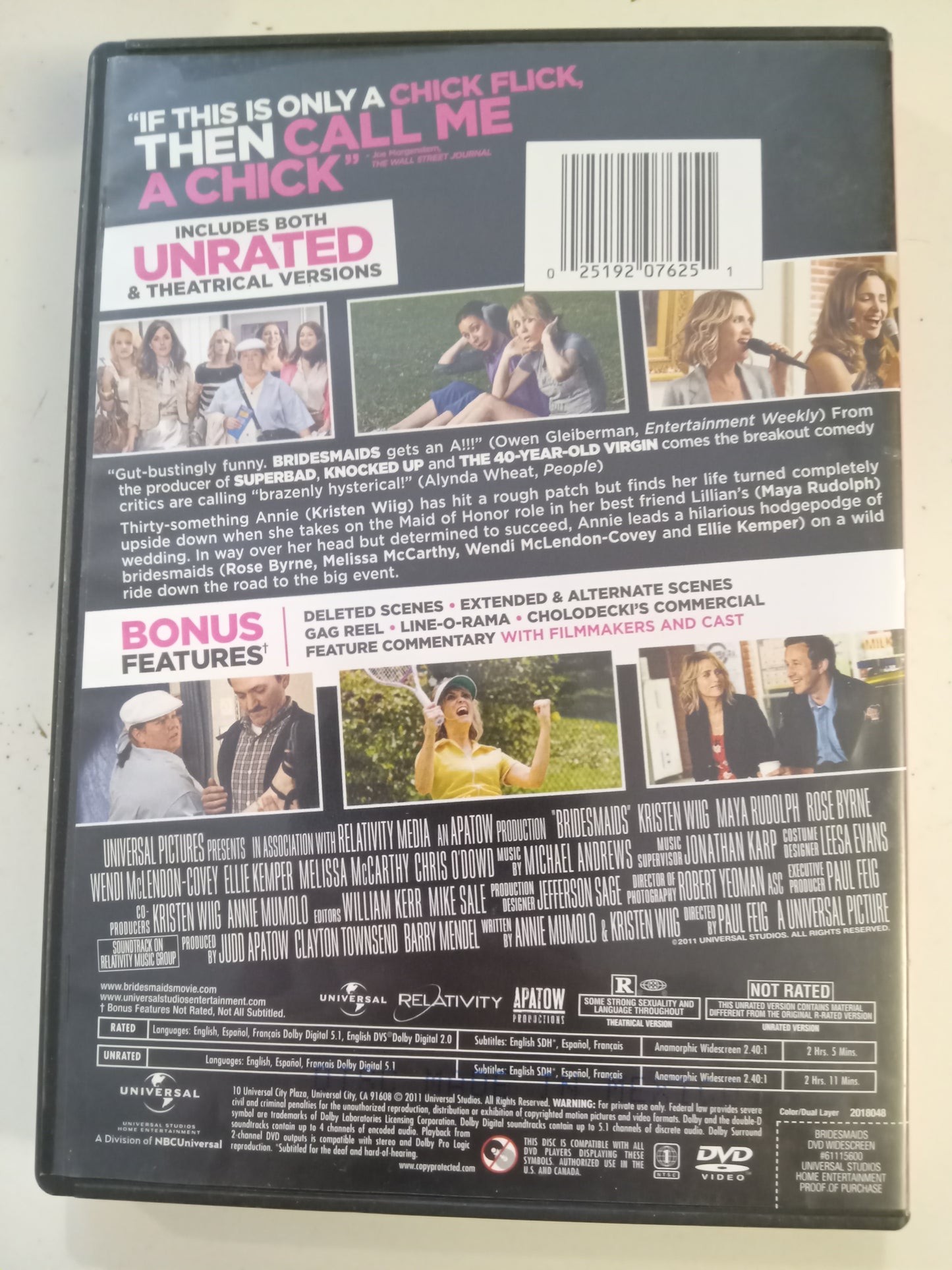 Brides Maids, DVD Movie, Melissa McCarthy Widescreen, Not Rated/R, USED