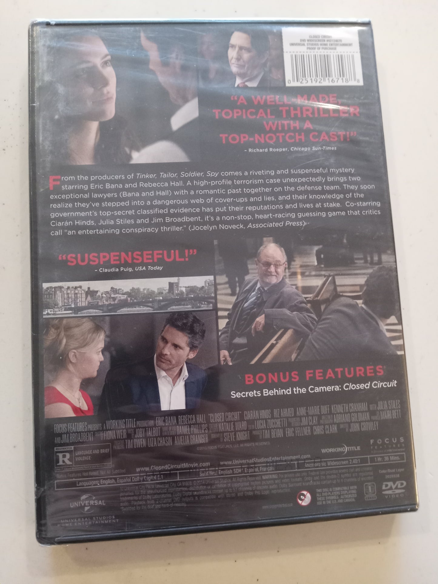 Closed Circuit, DVD Movie, Eric Bana Widescreen, Rated R, NEW