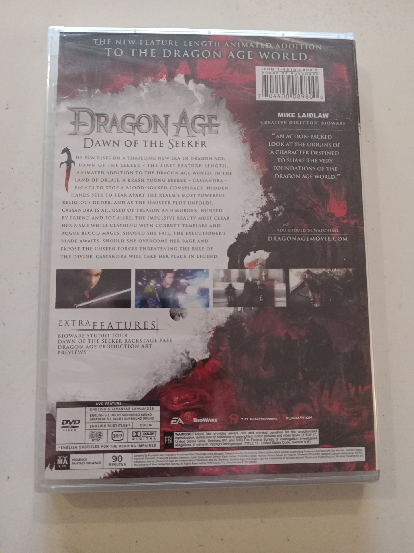 Dragon Age Dawn Of The Seeker, DVD Movie, Bio Ware Animation Widescreen, TV Rated MA, NEW