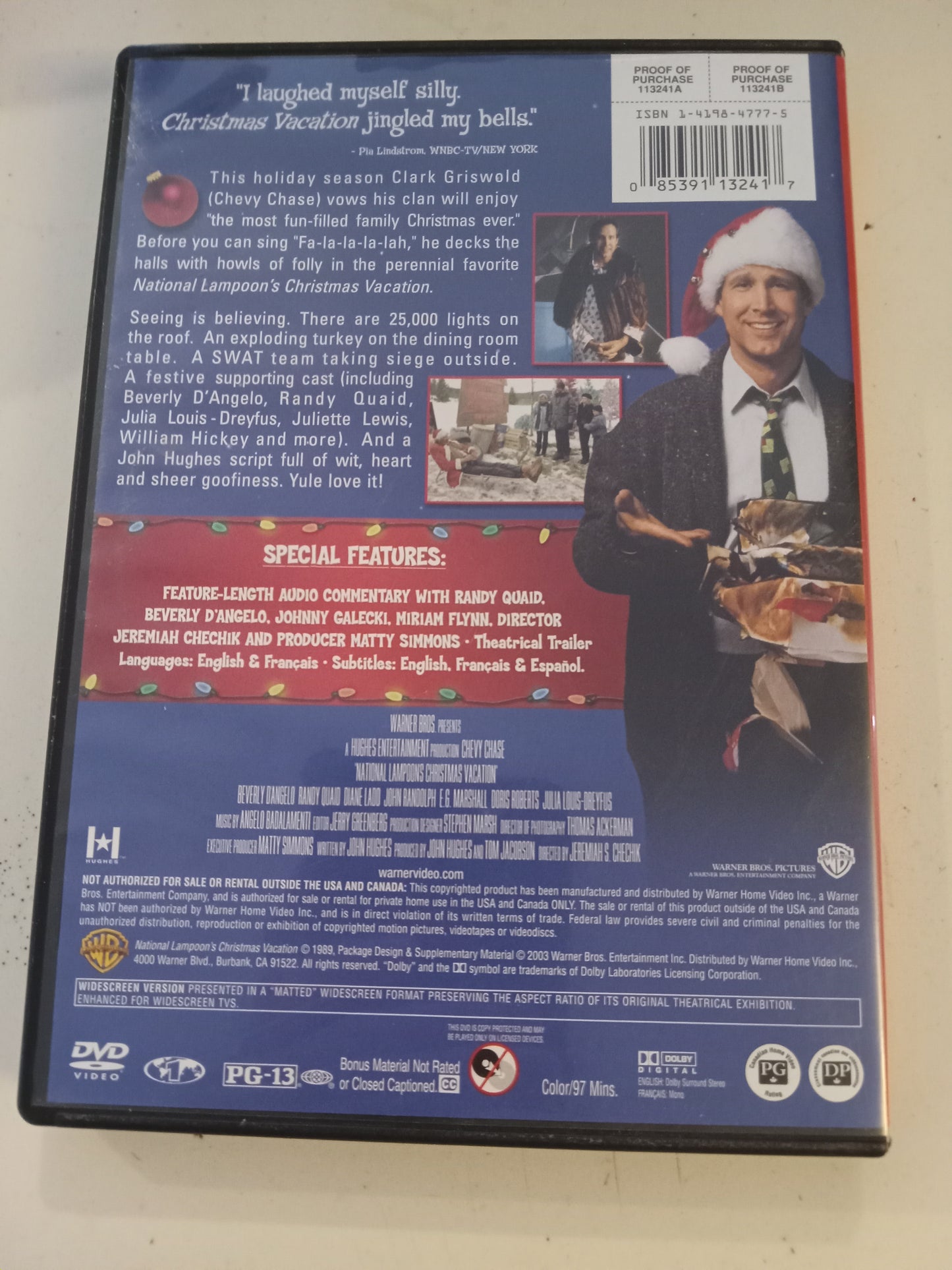National Lampoon's Christmas Vacation, Special Edition, DVD Movie, Chevy Chase Widescreen, Rated PG-13, USED