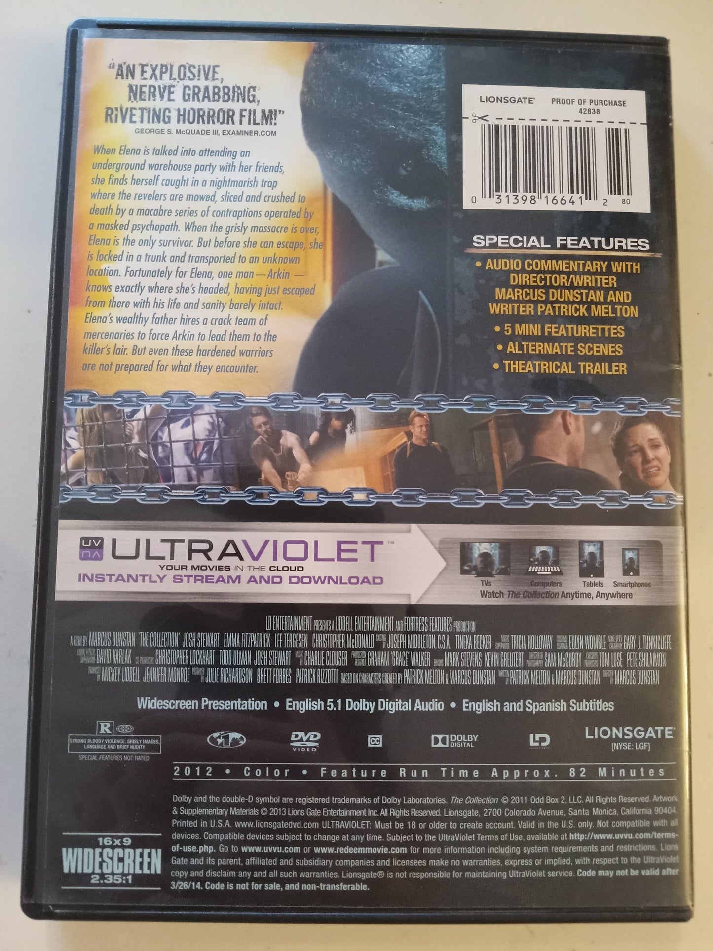 The Collection, DVD Movie, Christopher Lockhart Widescreen, Rated R, USED