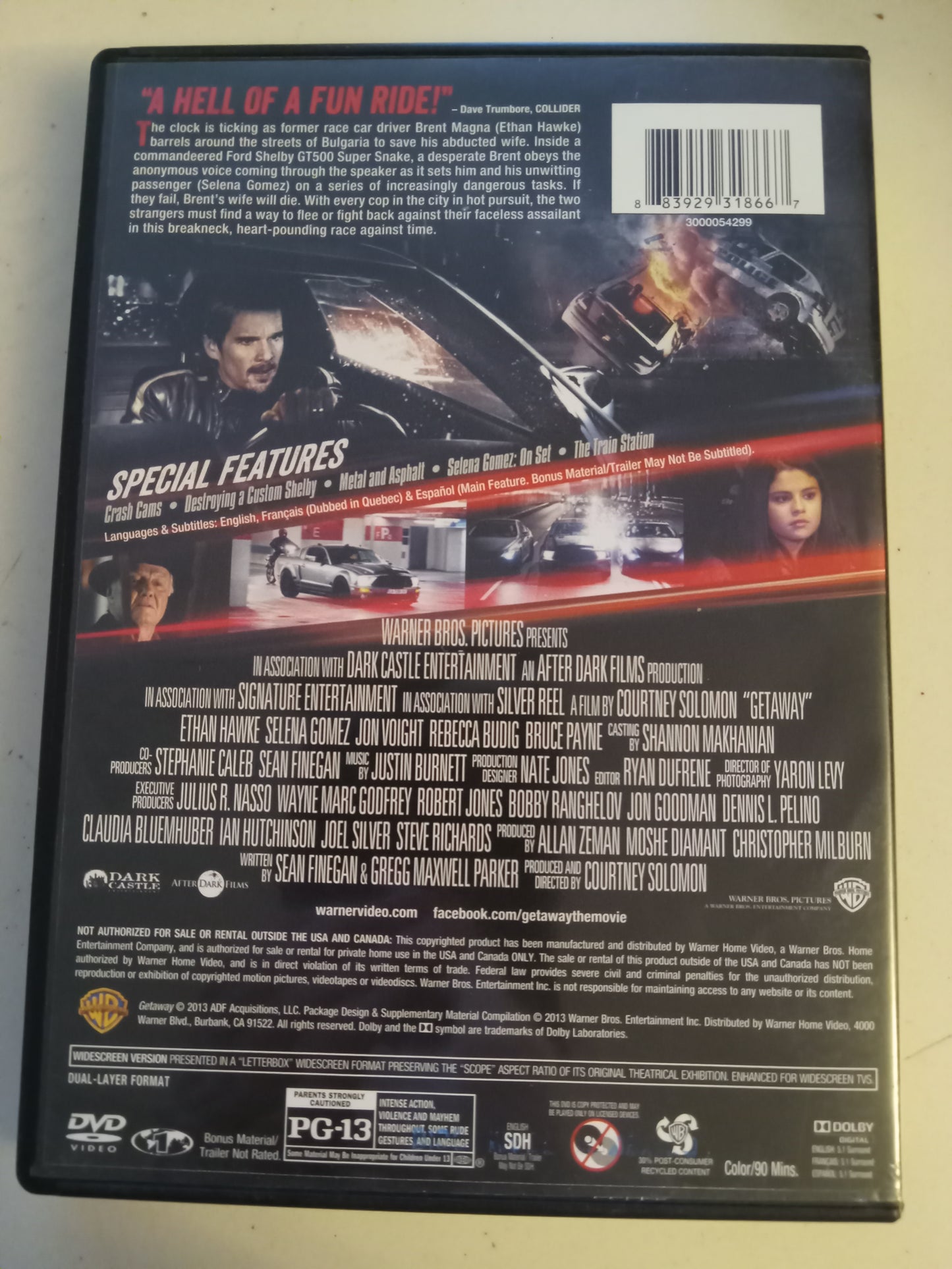 Get Away, DVD Movie, Ethan Hawke Widescreen, Rated PG-13, USED