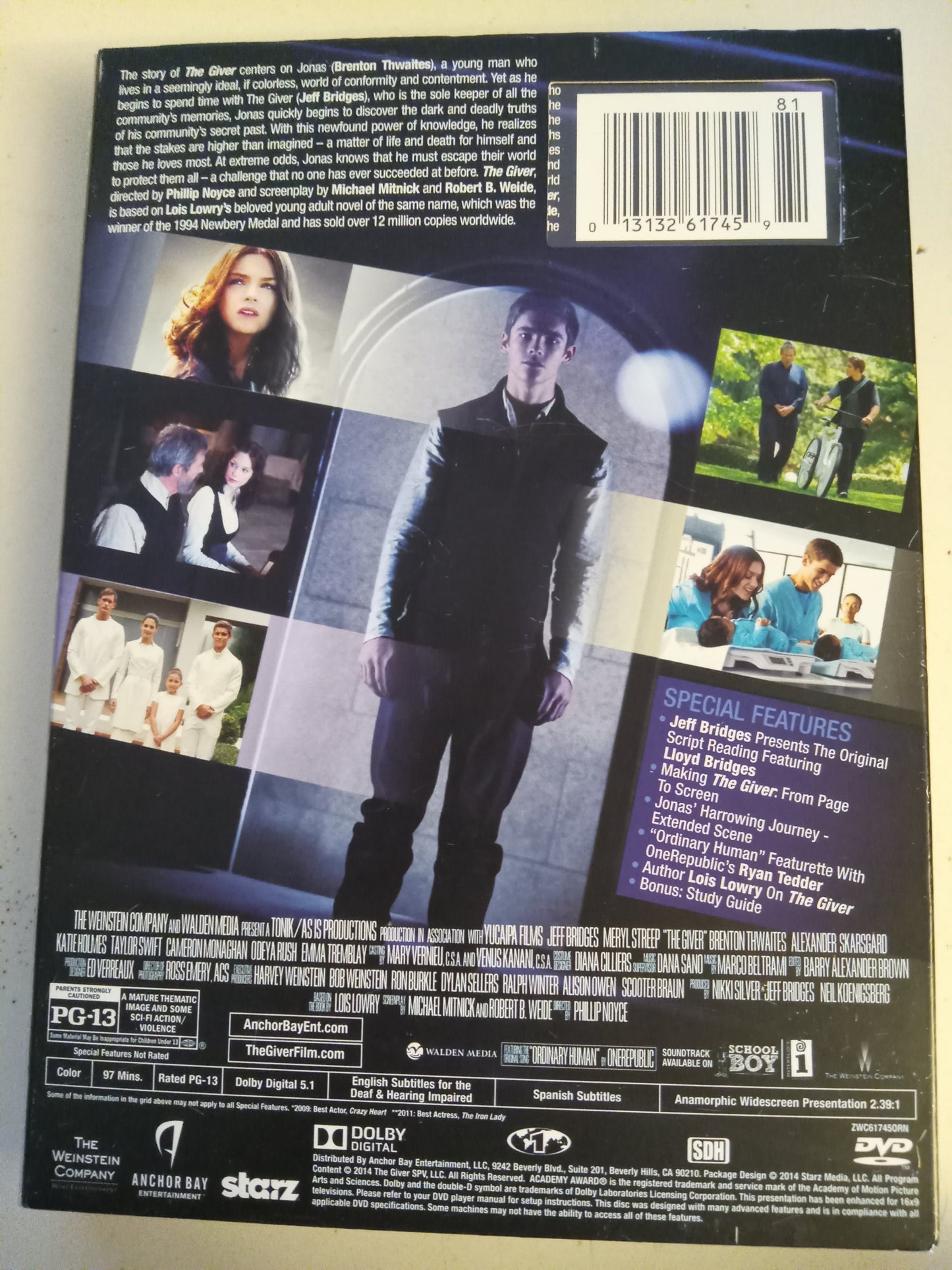 The Giver, DVD Movie, Jeff Bridges Widescreen, Rated PG-13, USED