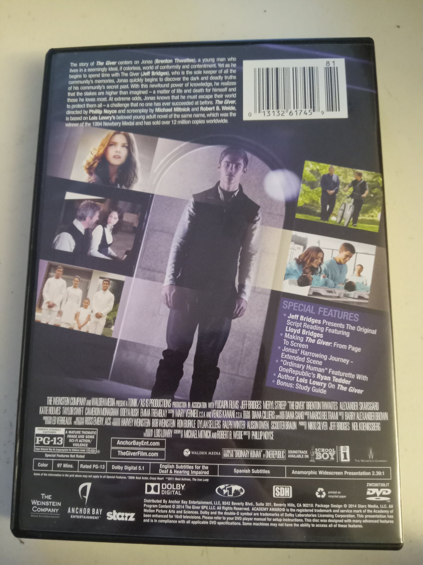 The Giver, DVD Movie, Jeff Bridges Widescreen, Rated PG-13, USED