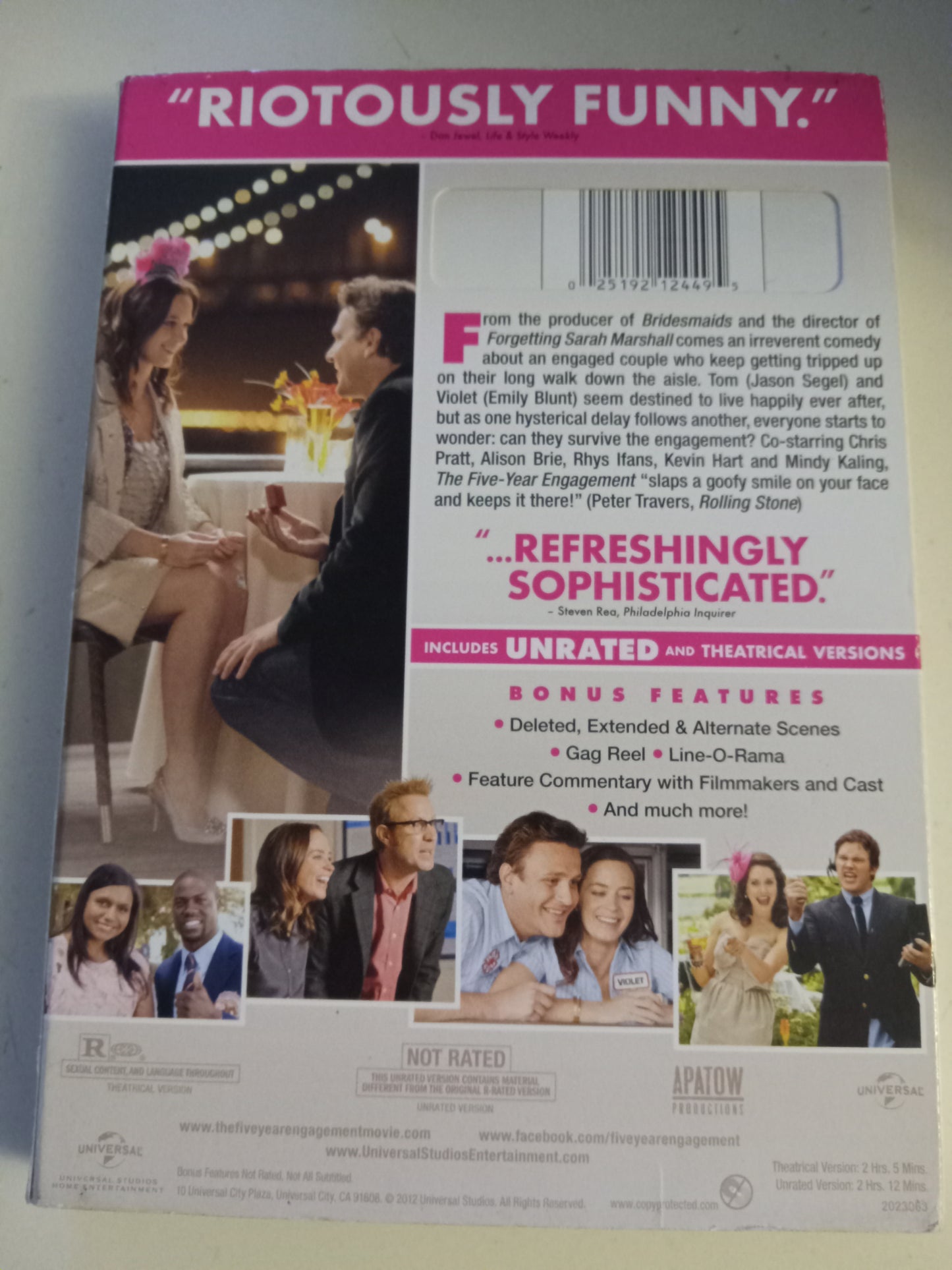 Five Year Engagement, DVD Movie, Jason Segel Widescreen, Not Rated/R, USED