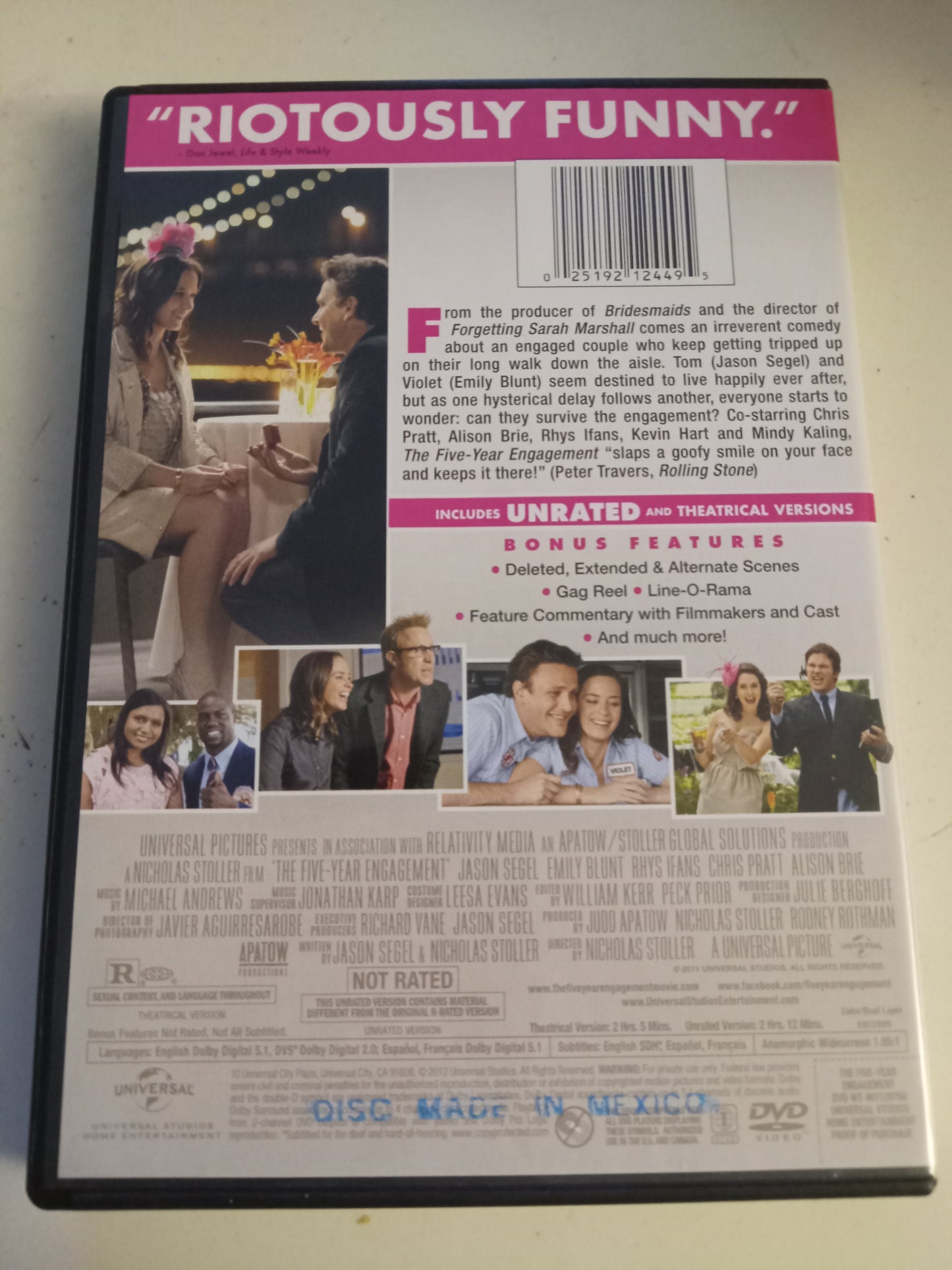 Five Year Engagement, DVD Movie, Jason Segel Widescreen, Not Rated/R, USED