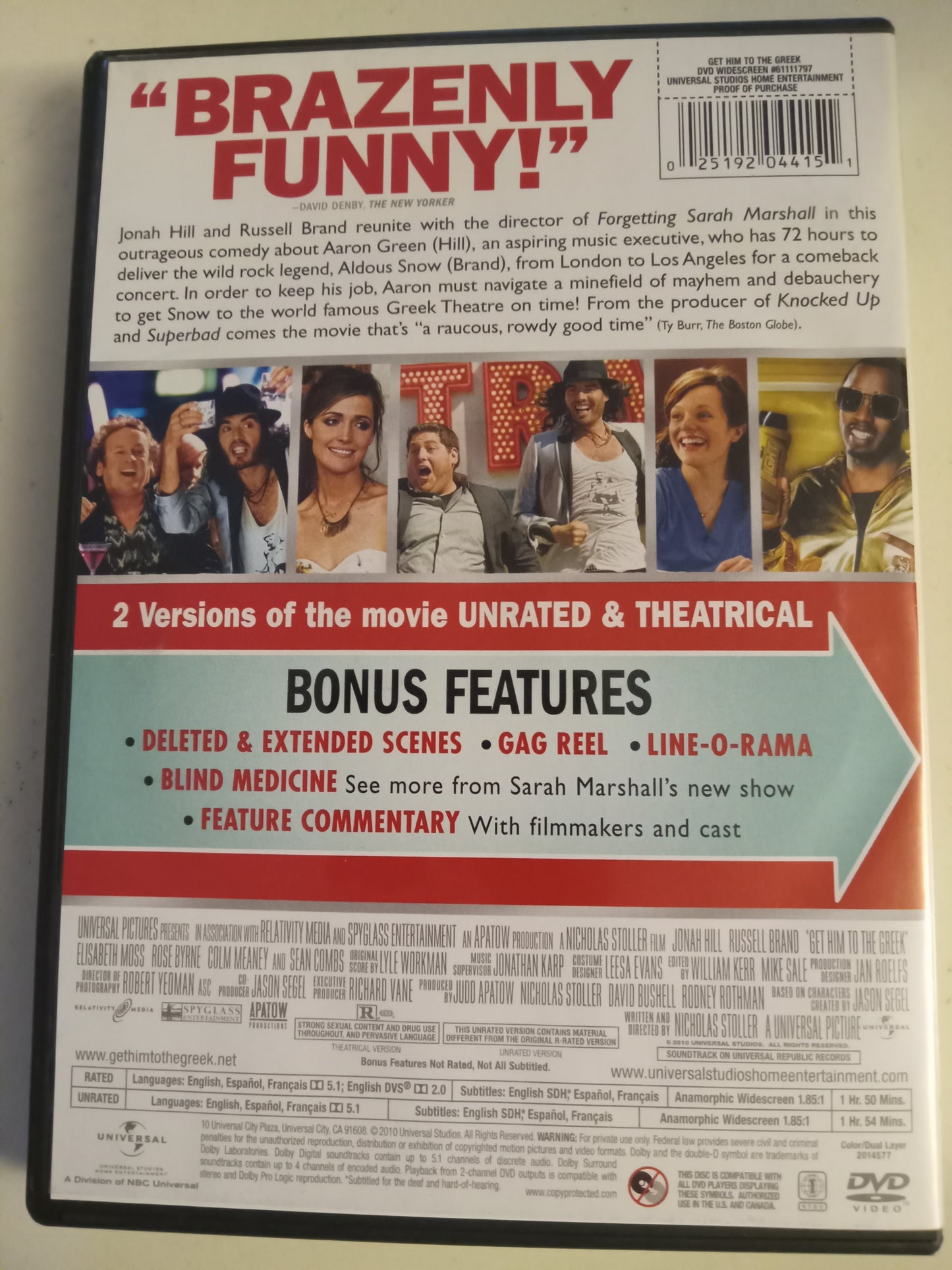 Get Him To The Greek, DVD Movie, Russell Brand Widescreen, Not Rated/R, USED