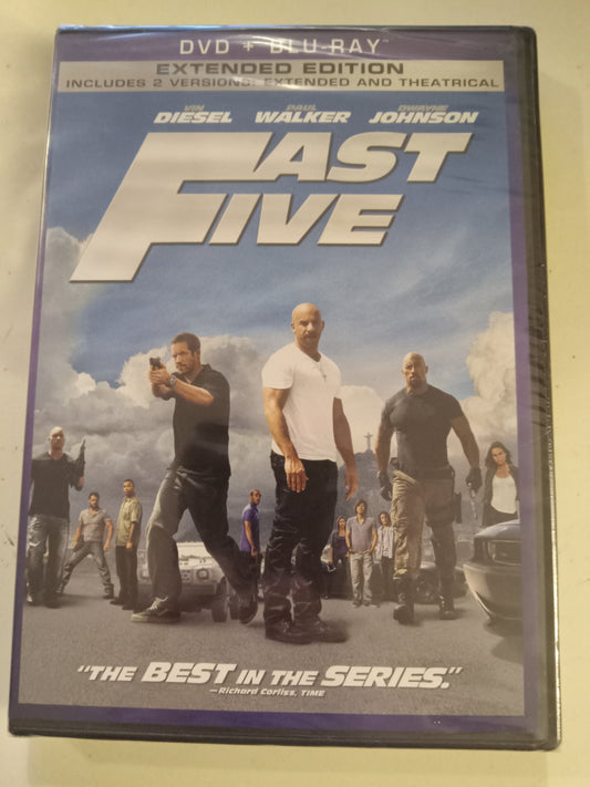 Fast Five, Extended Edition, DVD Movie +Blu-Ray, Vin Diesel Widescreen, Rated PG-13, NEW/USED