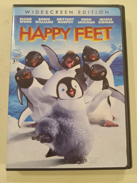 Happy Feet, Warner Bros Animation DVD Movie, Robin Williams Widescreen, Rated PG, USED