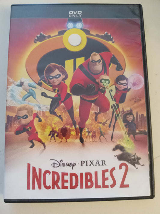 Incredibles 2, Disney Pixar Animation DVD Movie, Widescreen, Rated PG, USED