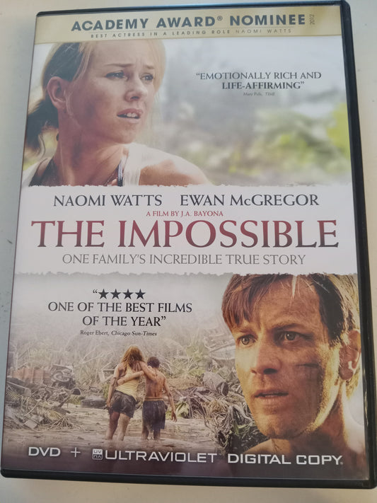 The Impossible, DVD Movie, Ewan McGregor Widescreen, Rated PG-13, USED