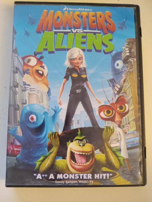 Monsters vs Aliens, DreamWorks Animation DVD Movie, Widescreen, Rated PG, USED