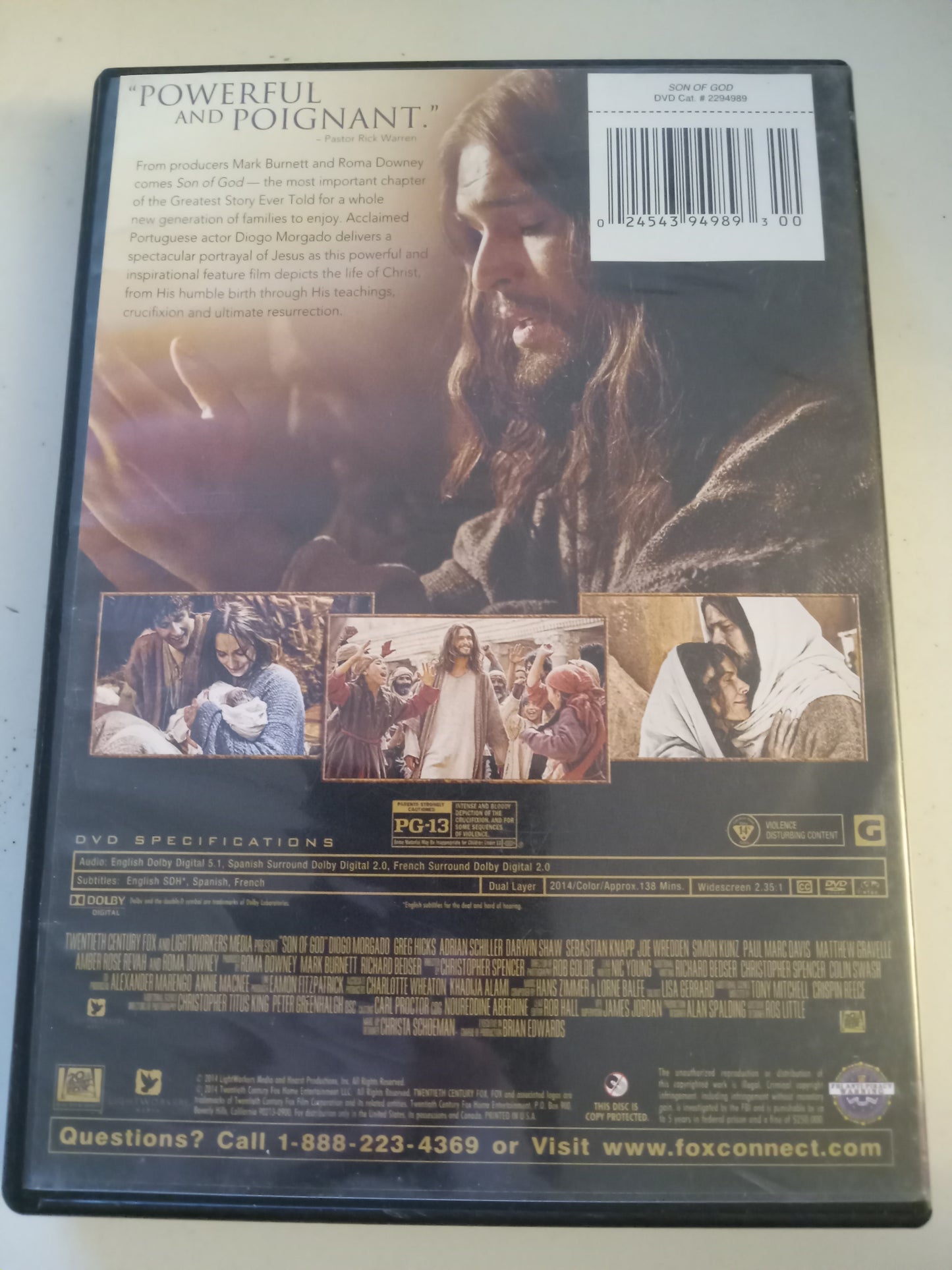 Son Of God, DVD Movie, Diogo Morgado/Roma Downey Widescreen, Rated PG-13, USED