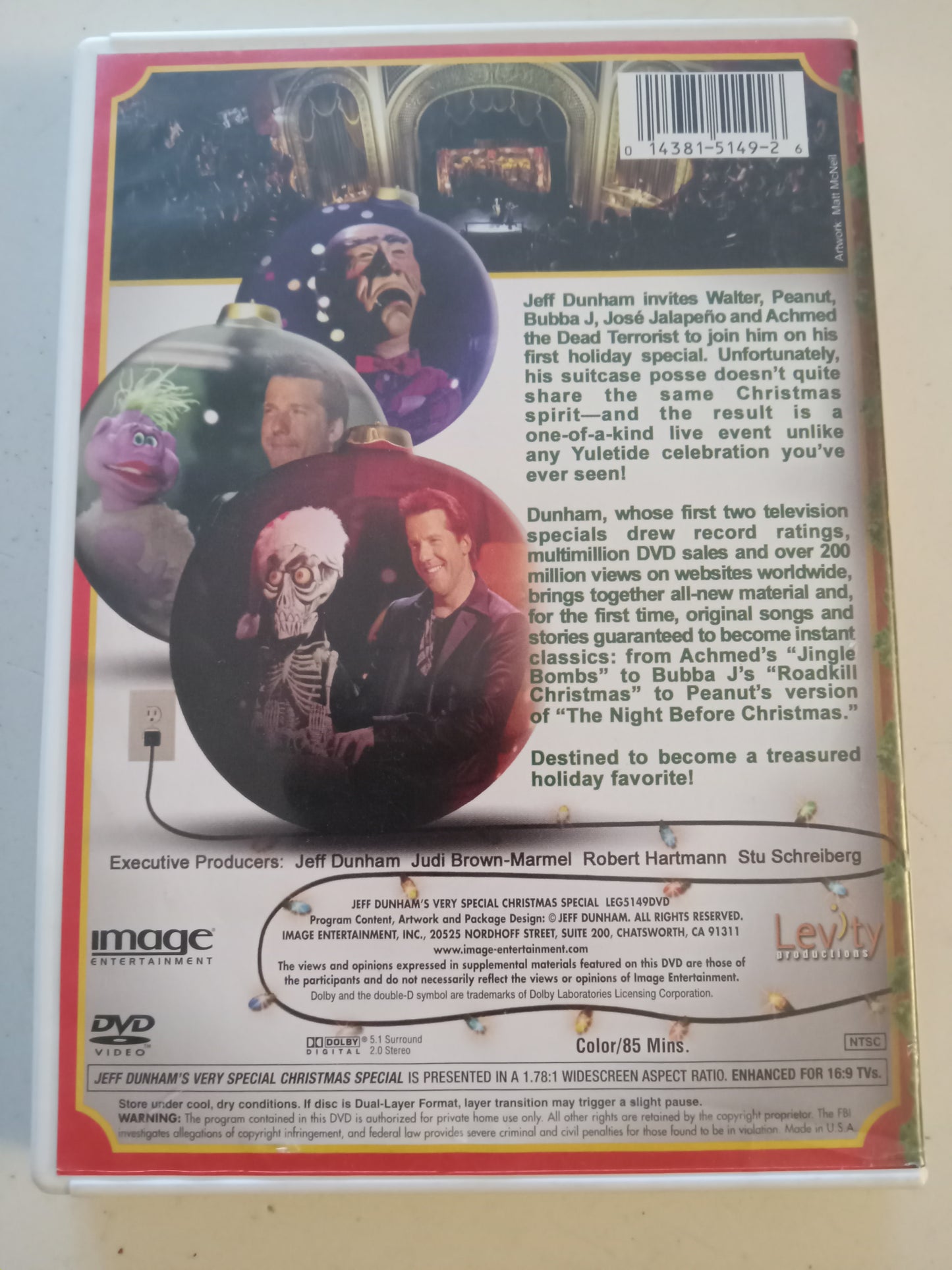 Jeff Dunham's Very Special Christmas Special, DVD Movie, Puppets Widescreen, Not-Rated USED