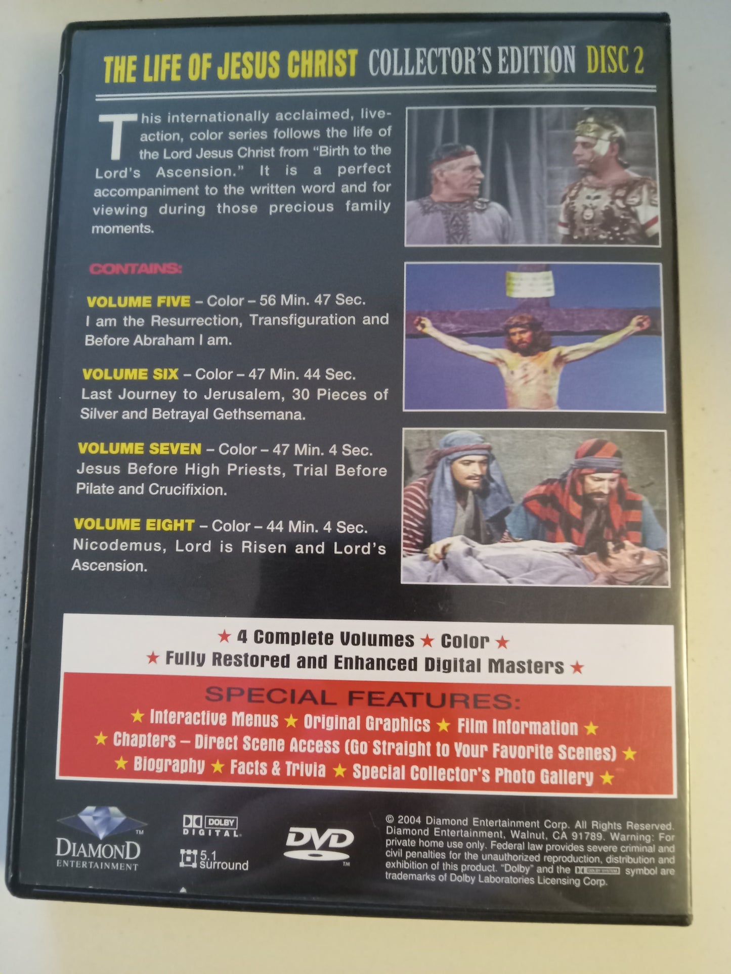 The Life Of Jesus Christ Disk 2, Collectors Edition, DVD Movie, Fullscreen, Not Rated, USED