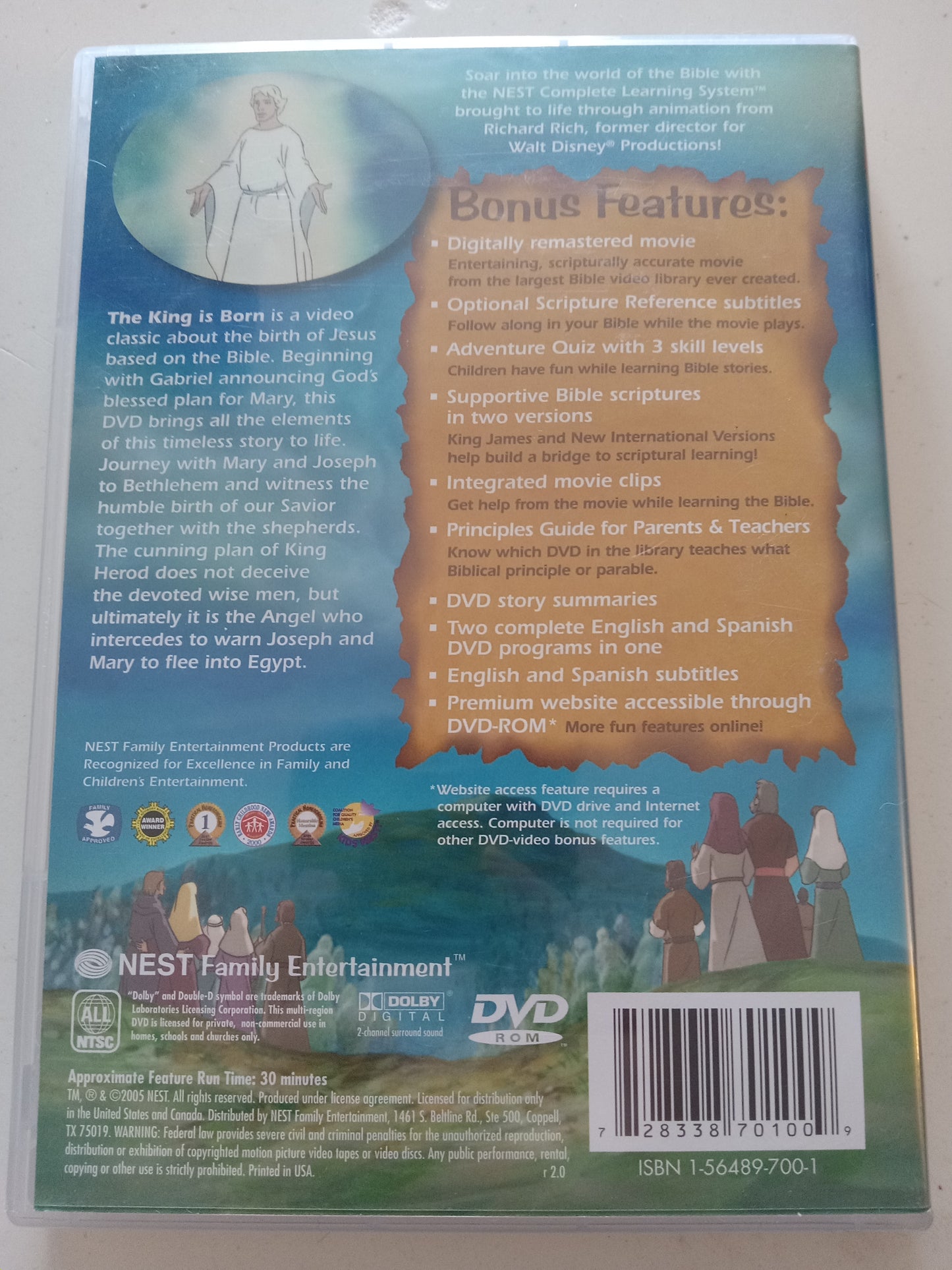 The King Is Born, The Animated Stories From The New Testament, DVD Movie, Widescreen, Living Scriptures, Not Rated, USED