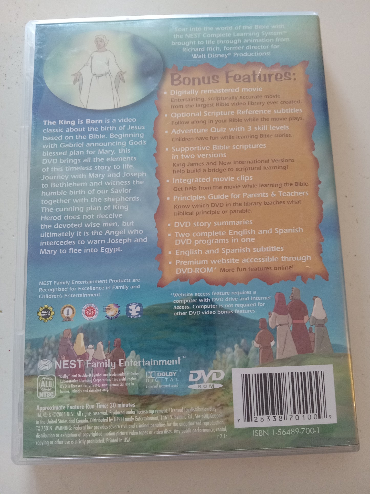 The King Is Born, The Animated Stories From The New Testament, DVD Movie, Widescreen, Living Scriptures, Not Rated, USED
