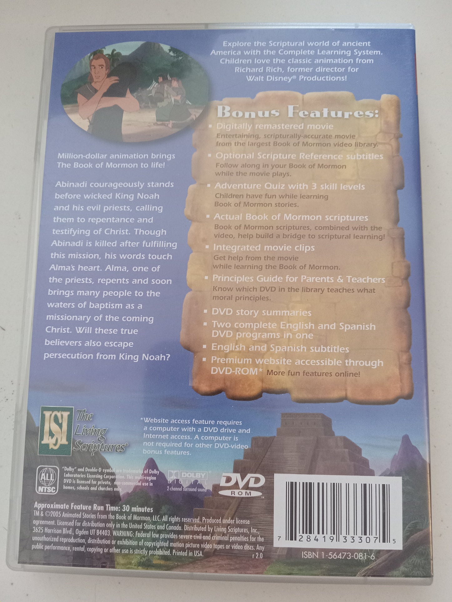 Abinadi And King Noah, The Animated Stories From The Book Of Mormon, DVD Movie, Fullscreen, Living Scriptures, Not Rated, USED