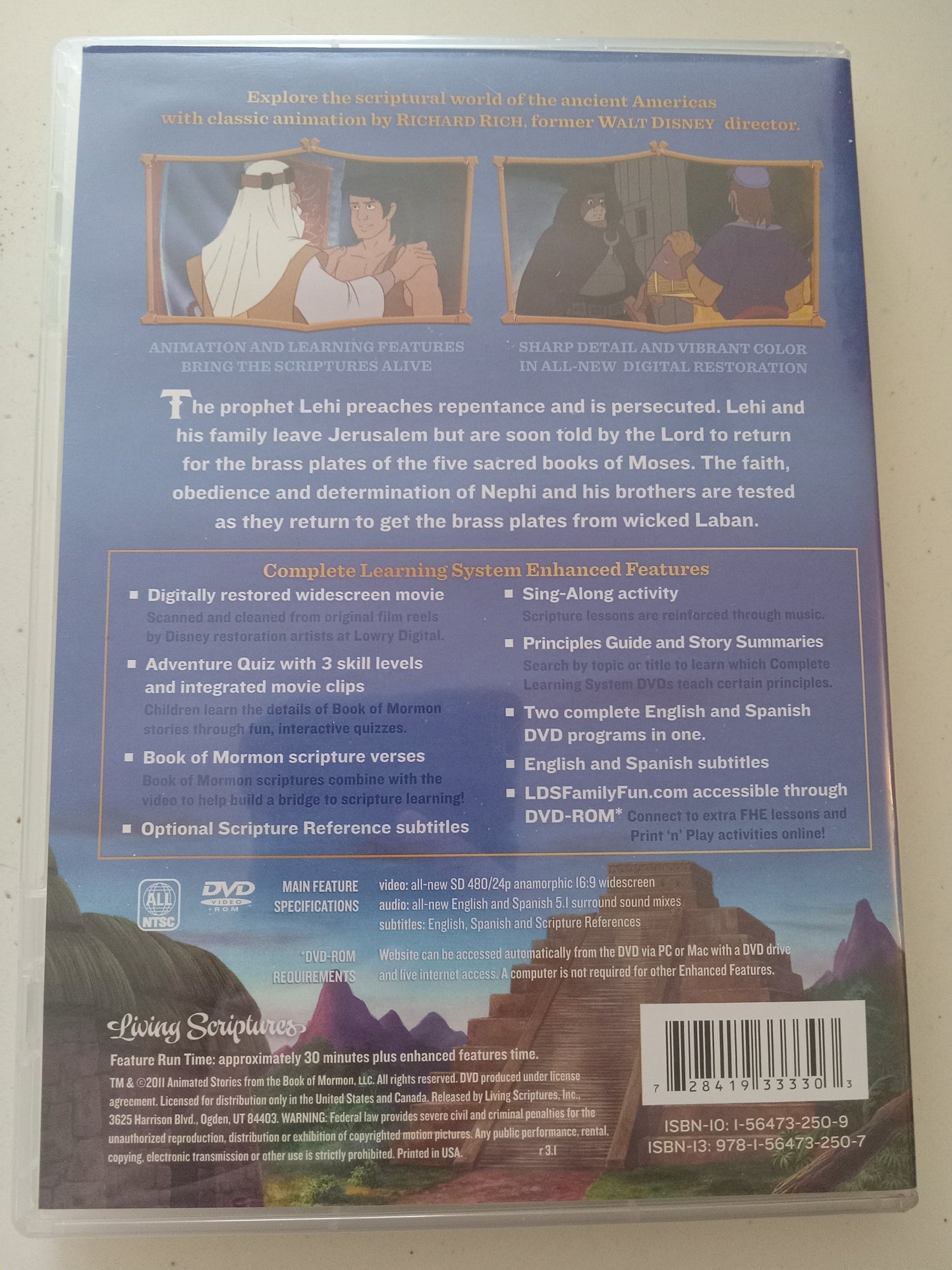 Nephi And The Brass Plates, Animated Stories From Book of Mormon, DVD Movie, Widescreen, Living Scriptures, Rated G, USED