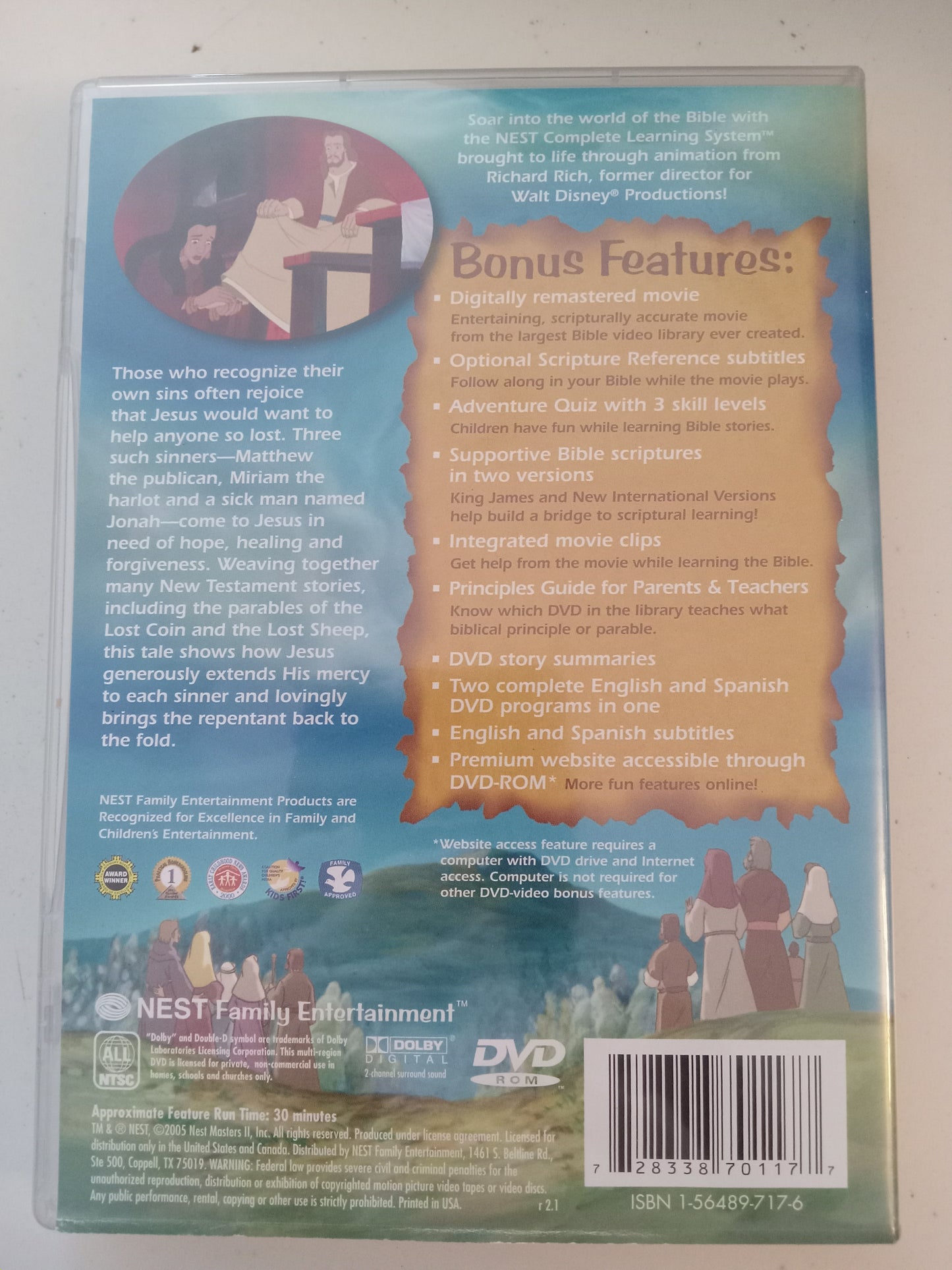 The Lost Is Found, The Animated Stories From The New Testament, DVD Movie, Fullscreen, Living Scriptures, Not Rated, USED