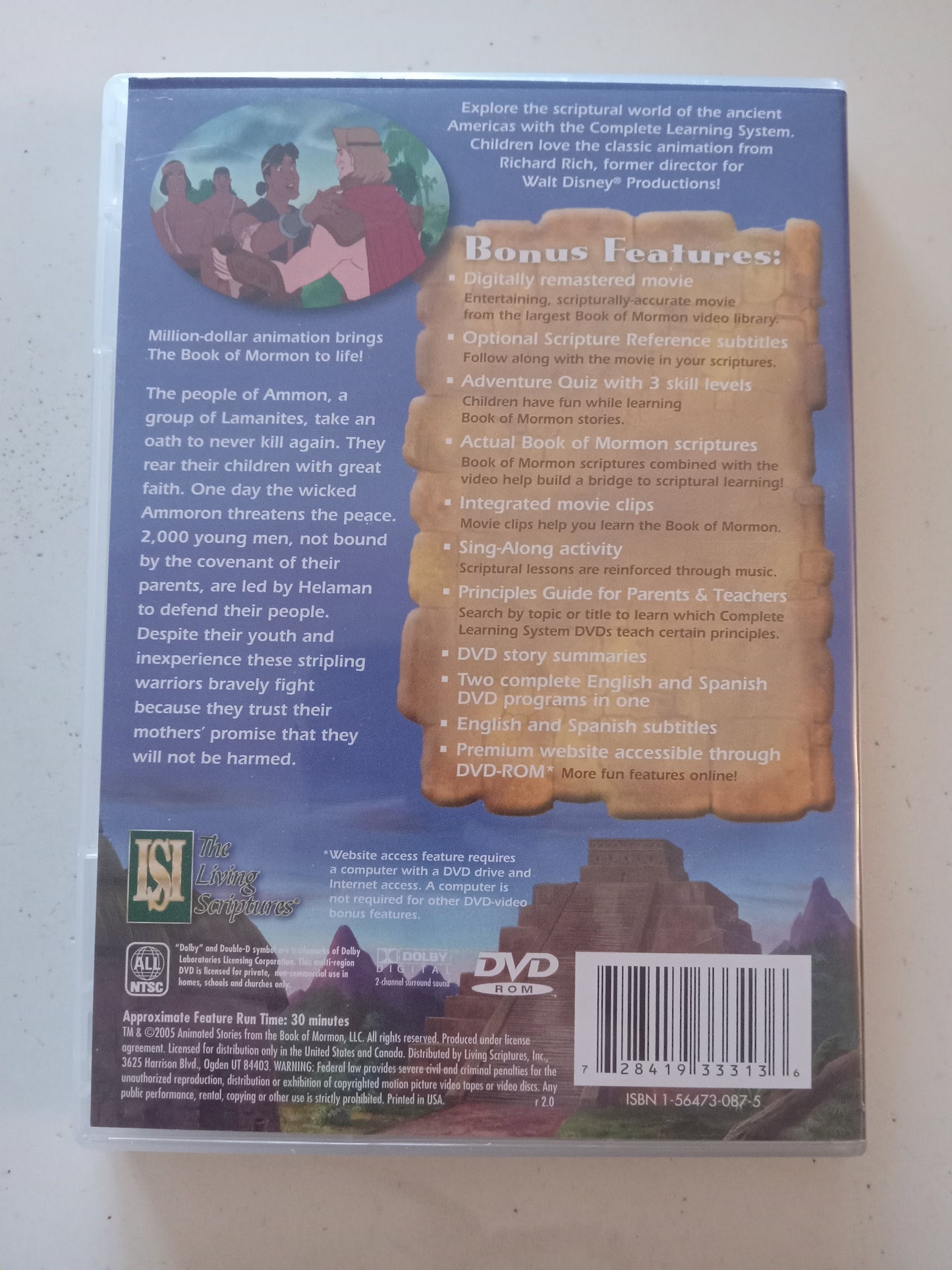 Helaman's Stripling Warrior's, The Animated Stories From The Book Of Mormon, DVD Movie, Widescreen, Living Scriptures, Rated G, USED