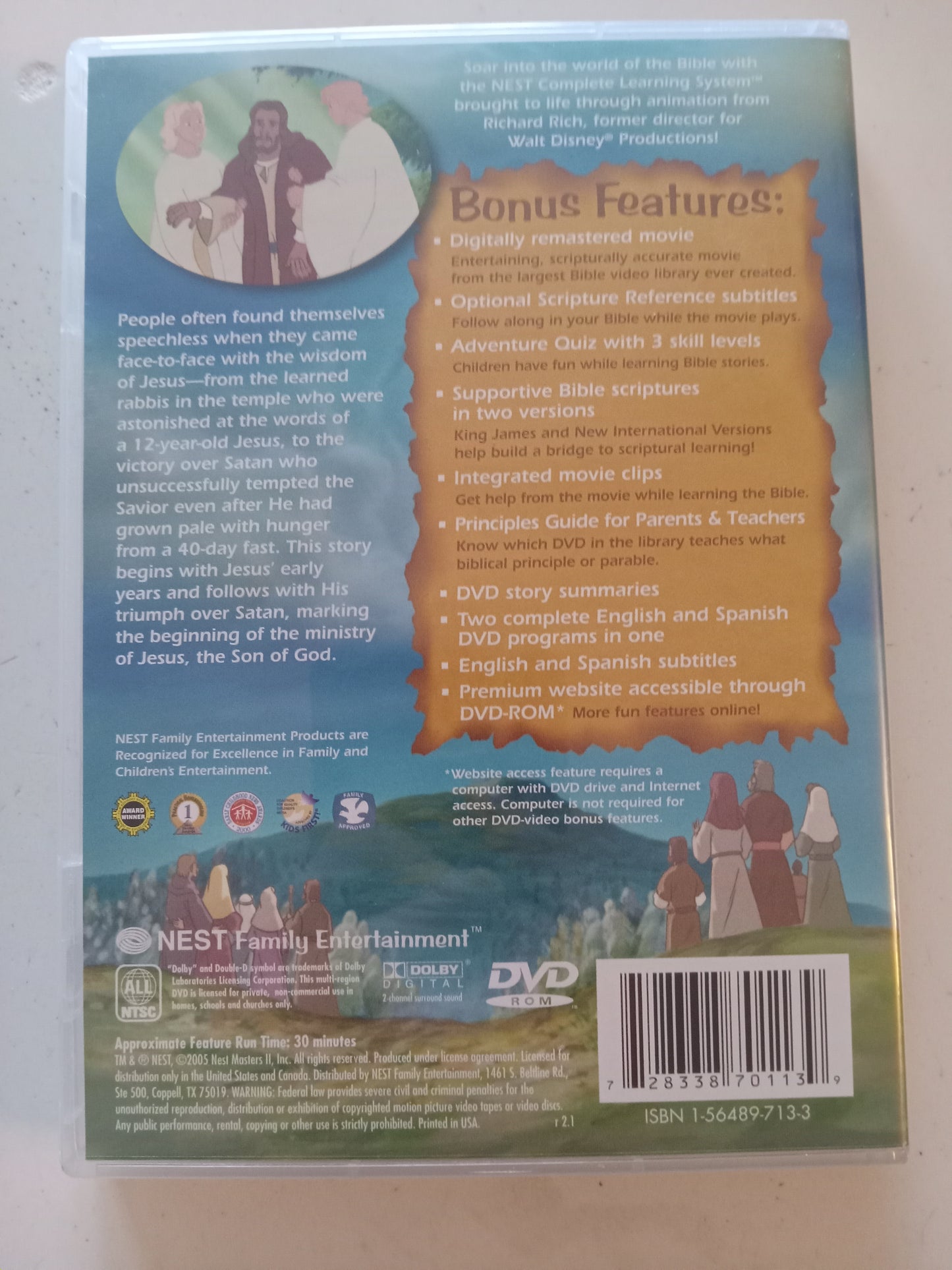 Jesus The Son Of God, The Animated Stories From The New Testament, DVD Movie, Widescreen, Living Scriptures, Rated G, USED