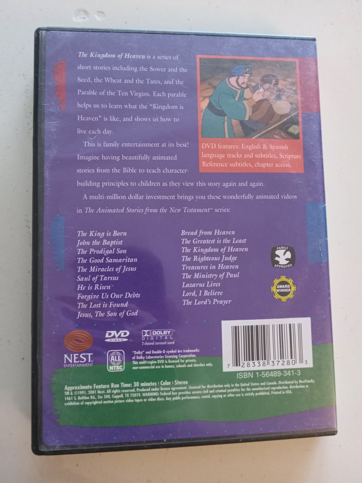 The Kingdom Of Heaven, The Animated Stories From The New Testament, DVD Movie, Widescreen, Living Scriptures, Rated G, USED