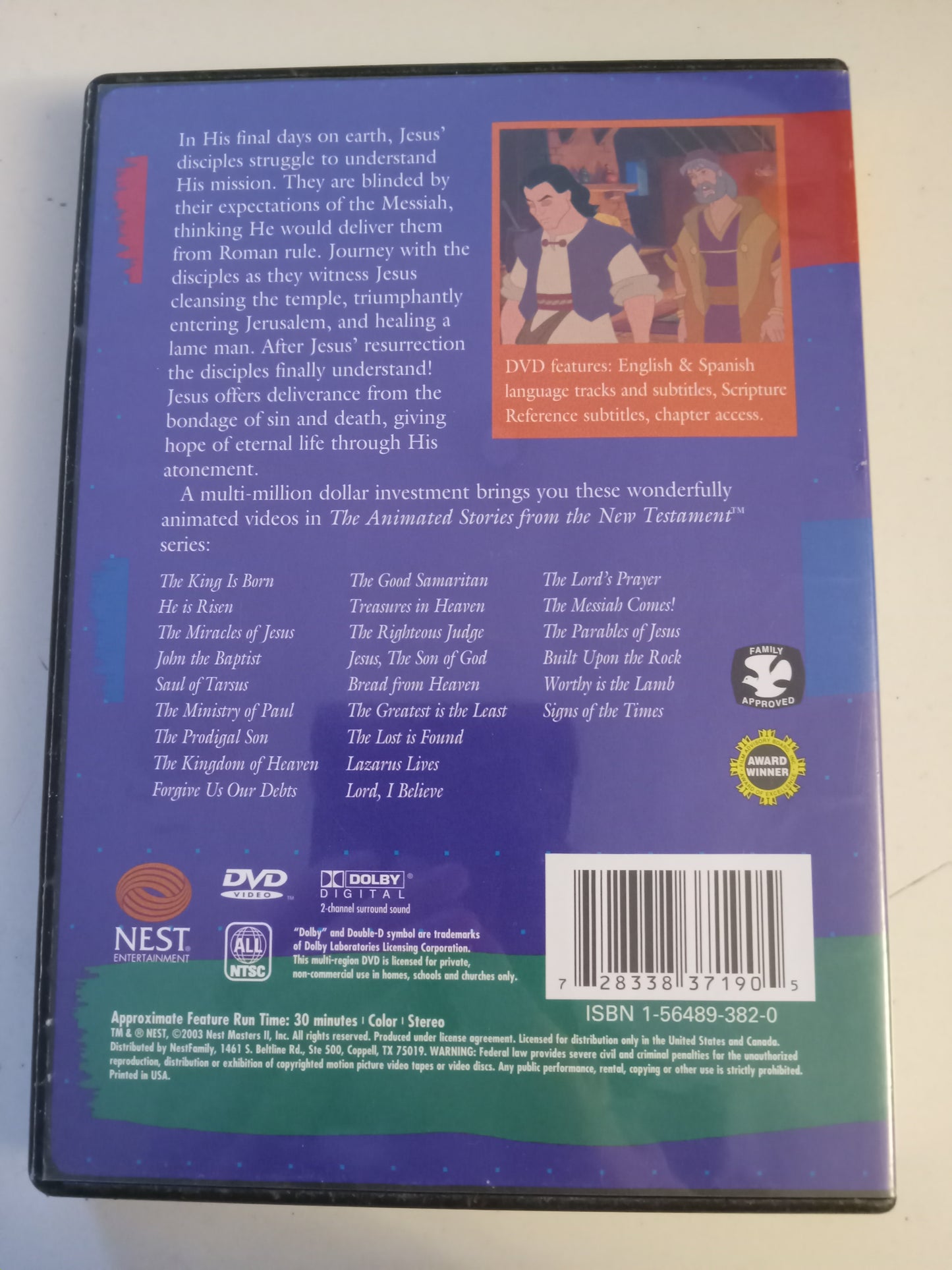 The Messiah Comes, The Animated Stories From The New Testament, DVD Movie, Fullscreen, Living Scriptures, Not Rated, USED