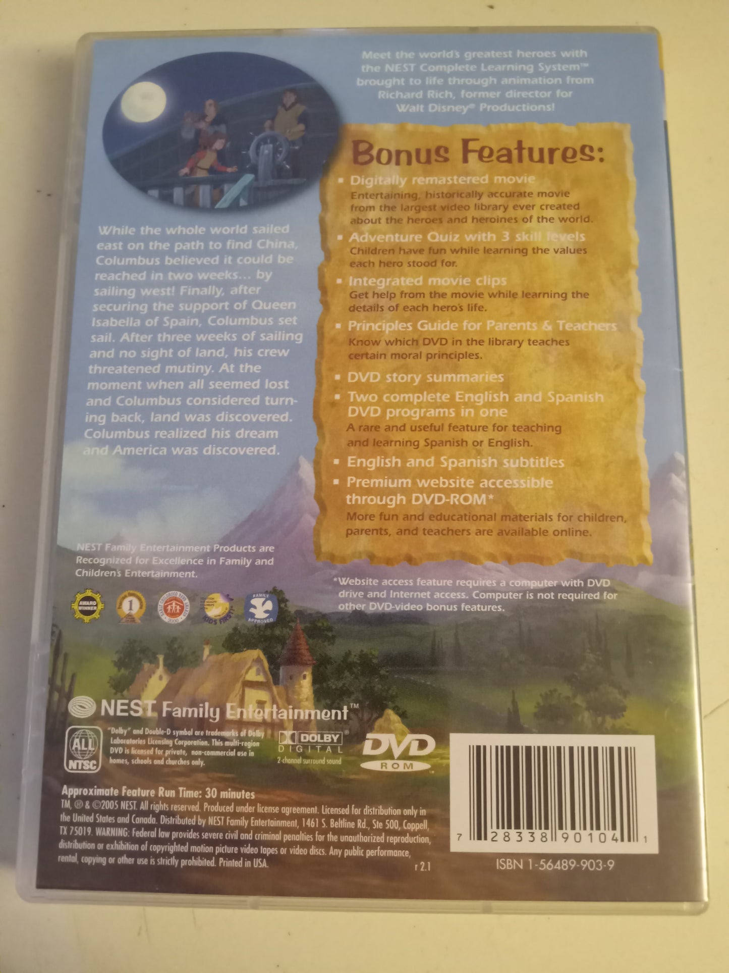 Christopher Columbus, The Animated Hero Classics, DVD Movie, Fullscreen, Not Rated, USED
