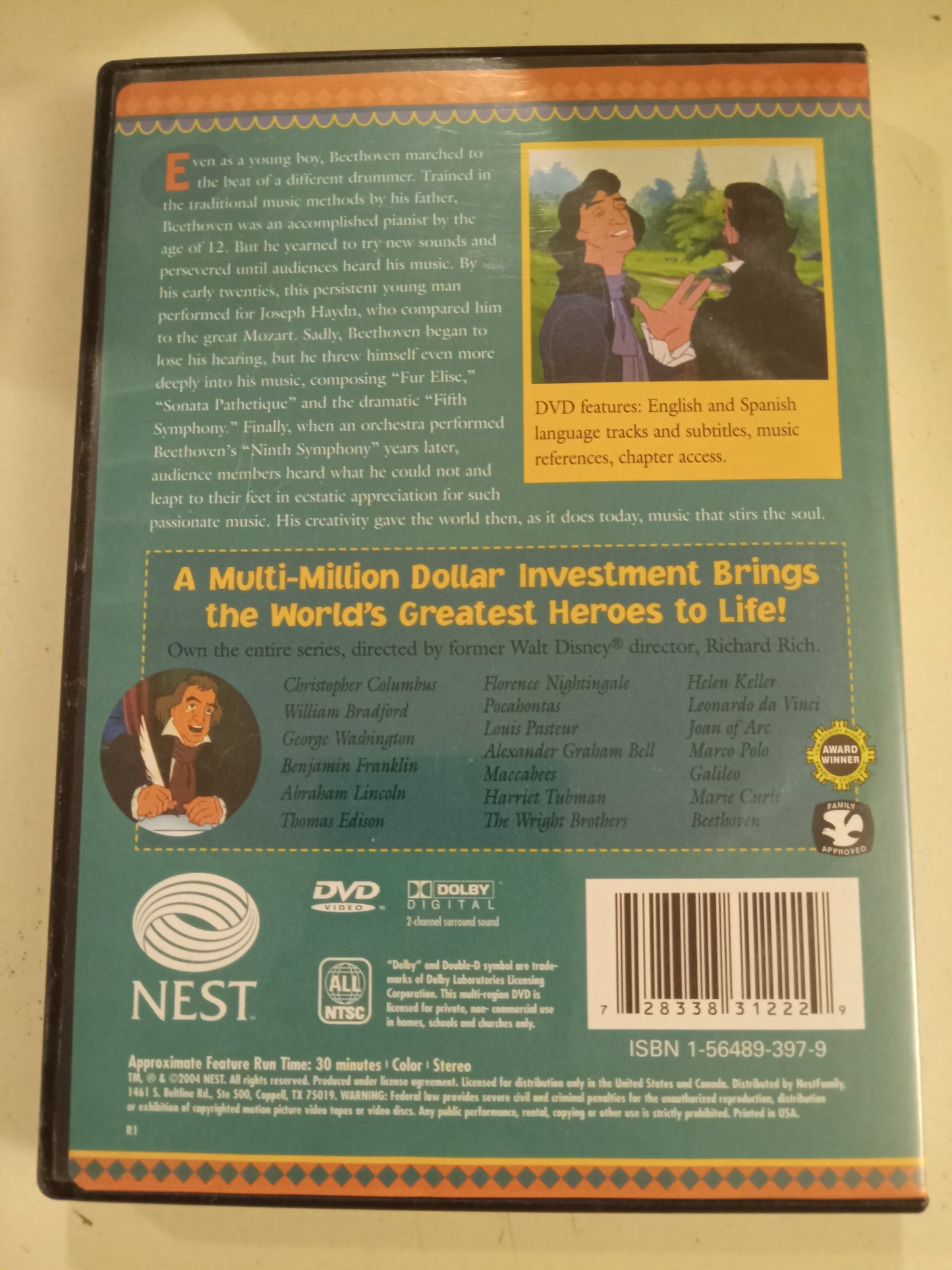 Ludwig Van Beethoven, Animated Hero Classics, DVD Movie, Fullscreen, Not Rated, NEW/USED