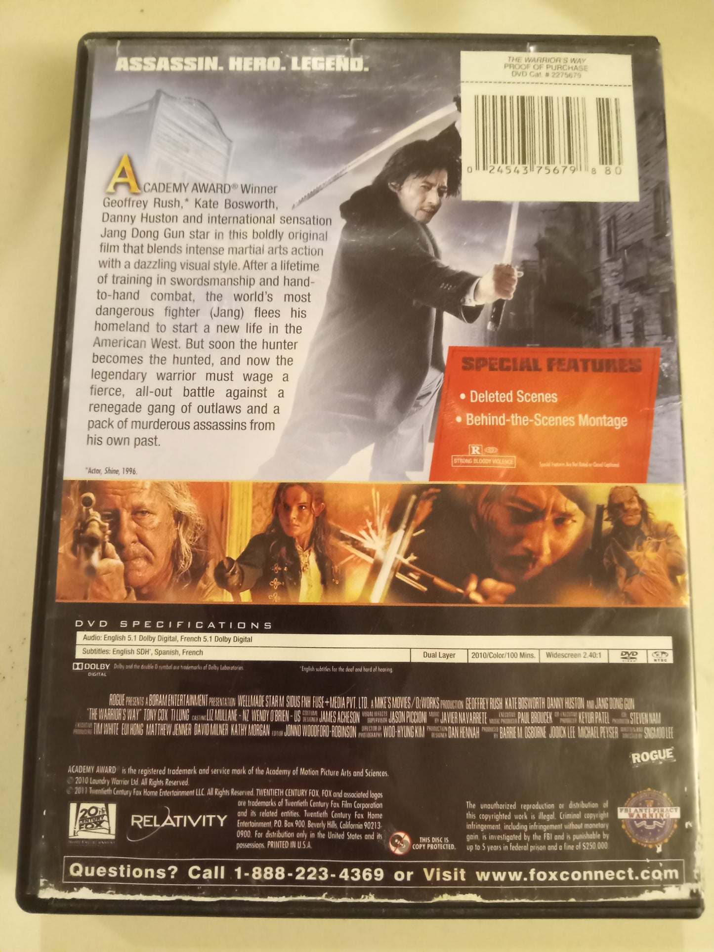 The Warrior's Way, DVD Movie, Kate Bosworth Widescreen, Rated R, USED