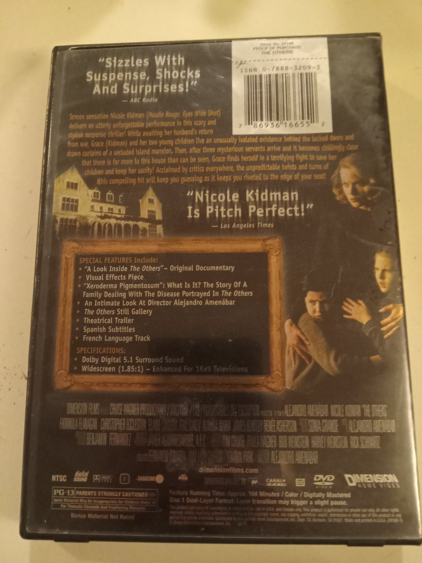 The Others, DVD Movie, Nicole Kidman Widescreen, Collector's Series, Rated PG-13, USED