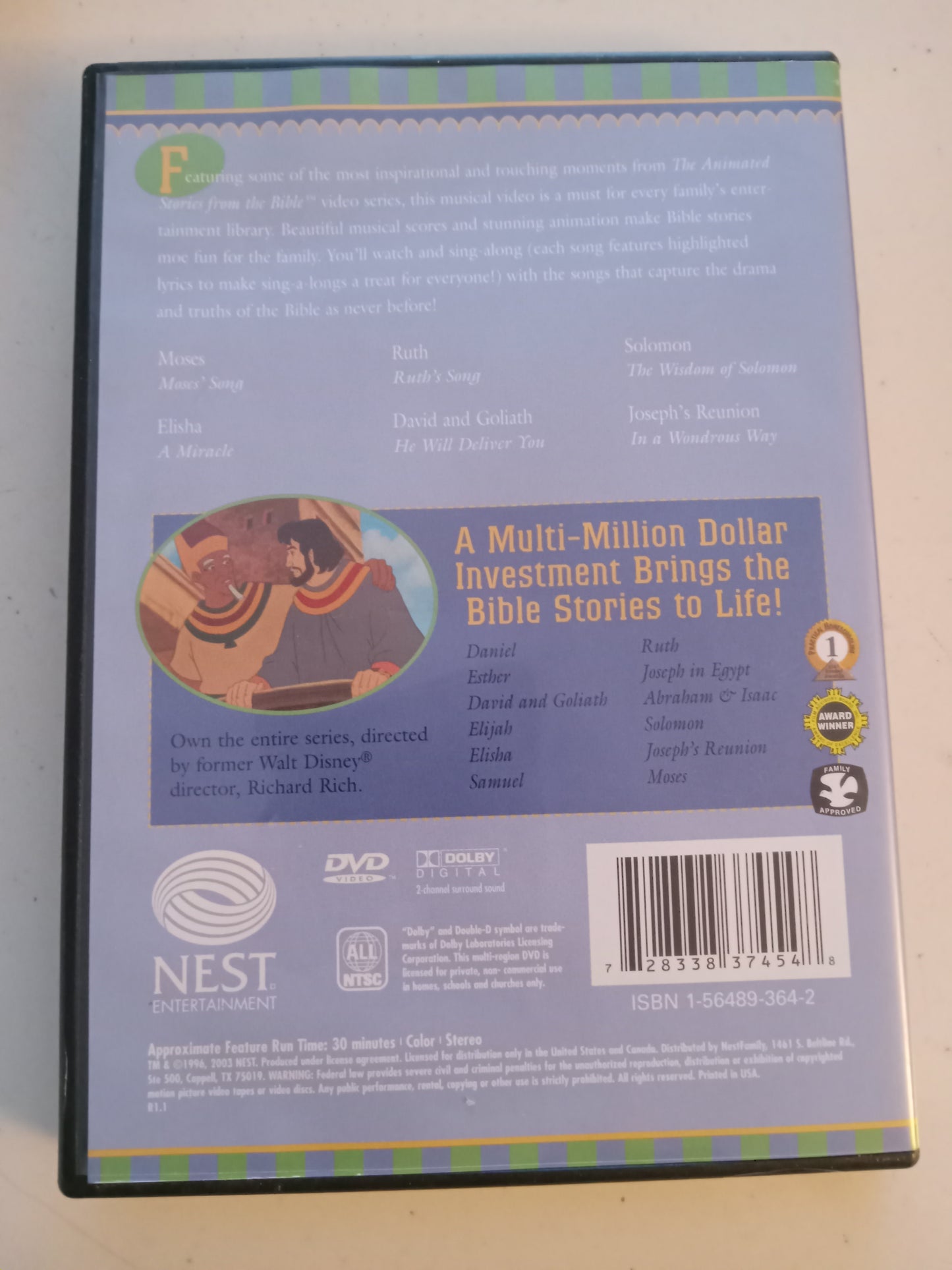 Music Video Volume 1/2, Animated Stories From The Bible, DVD Movie, Fullscreen, Living Scriptures, Not-Rated, USED