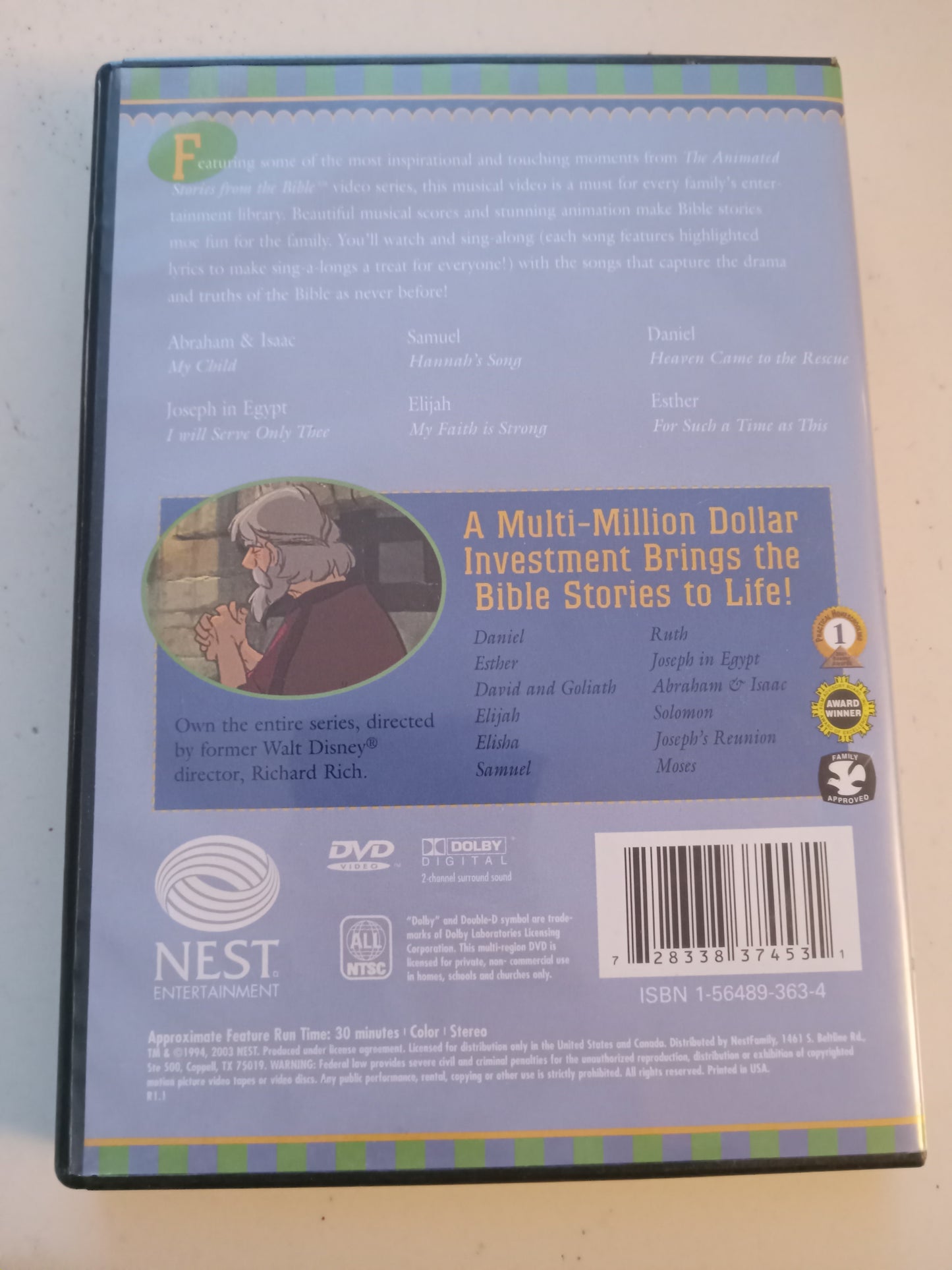 Music Video Volume 1/2, Animated Stories From The Bible, DVD Movie, Fullscreen, Living Scriptures, Not-Rated, USED