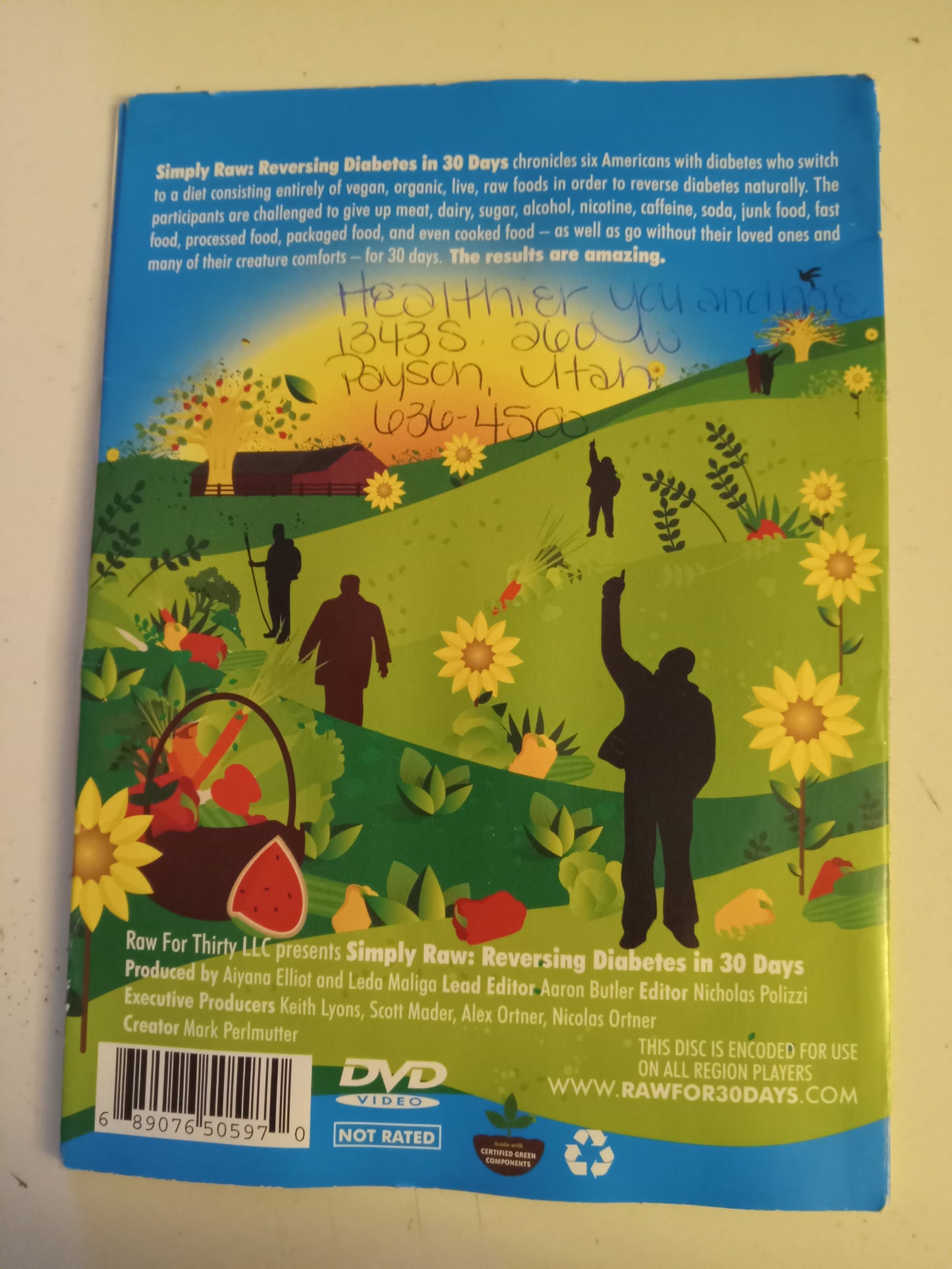 Simply Raw, Reversing Diabetes, DVD Documentary, Fullscreen, Not Rated, USED