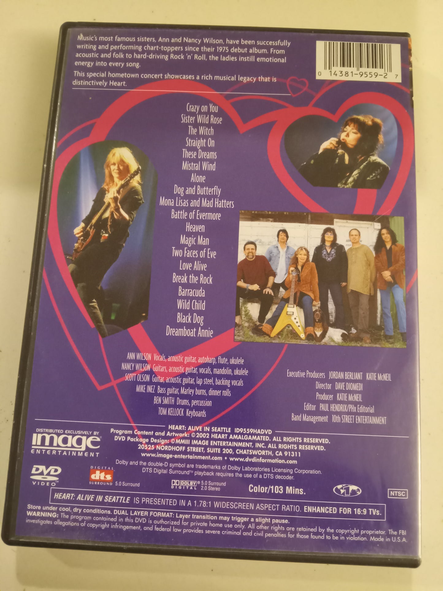 Heart Alive In Seattle, DVD Movie, Live Concert Widescreen, Not Rated, USED