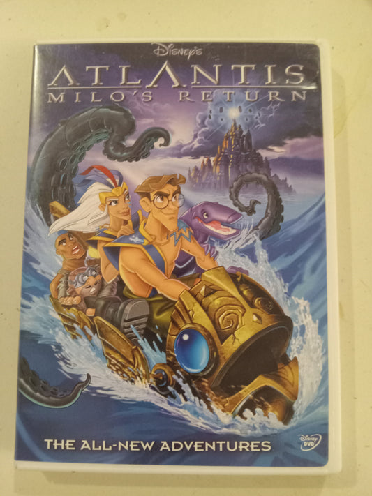 Atlantis Milo's Return, Disney Animation DVD Movie, Widescreen, Rated G, USED