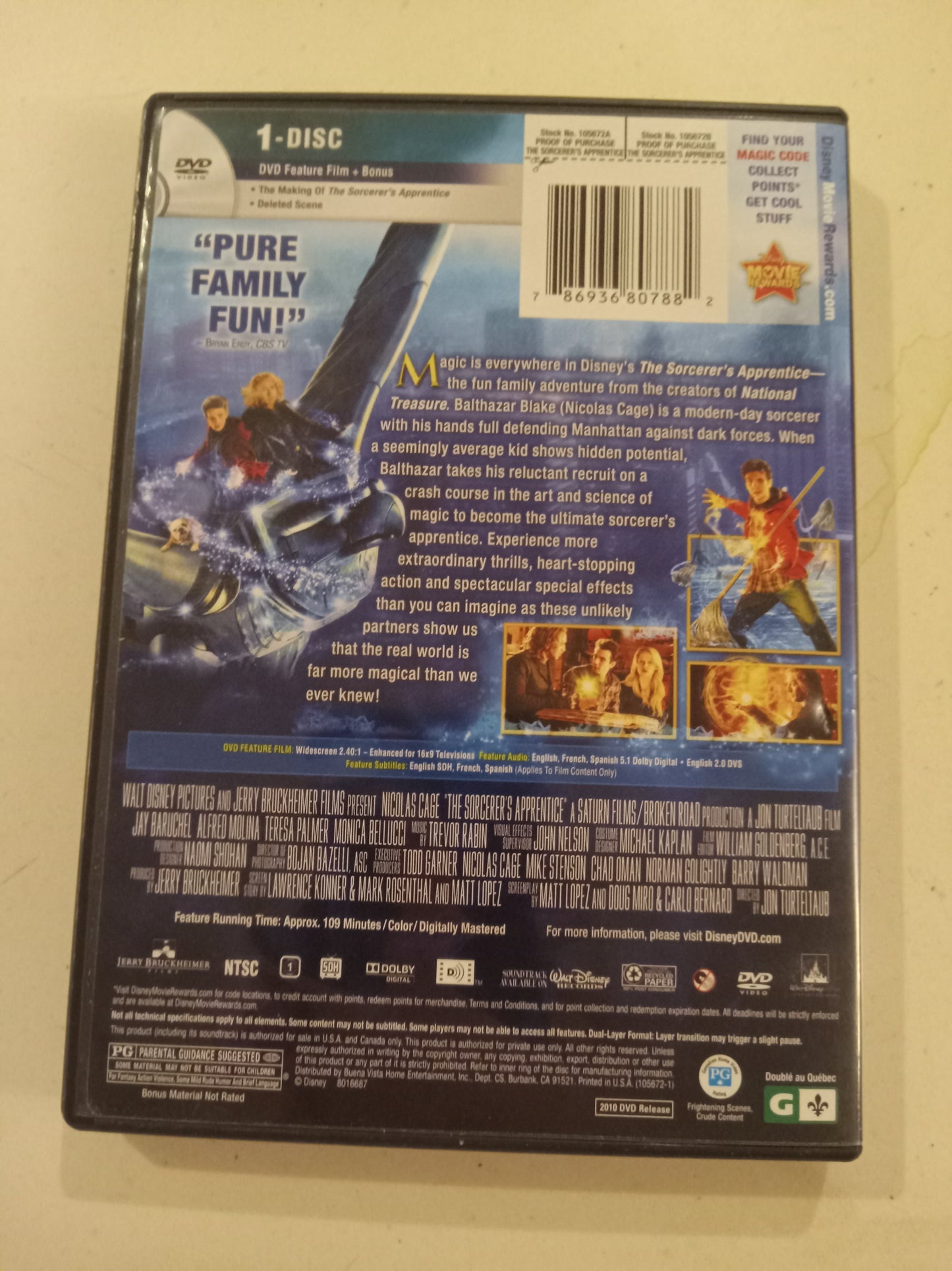 The Sorcerer's Apprentice, DVD Movie, Nicolas Cage Widescreen, Rated PG, USED