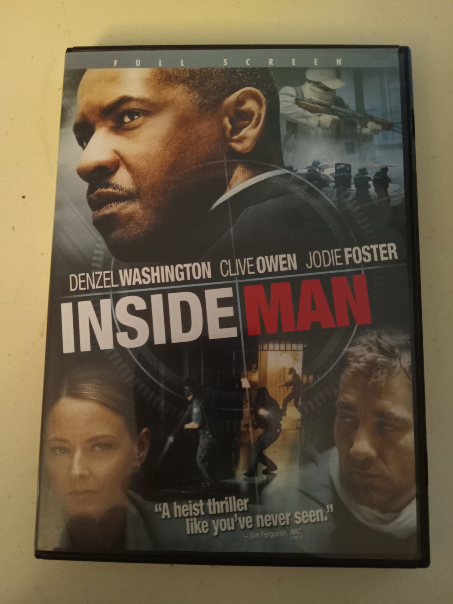 Inside Man, DVD Movie, Denzel Washington Fullscreen/Widescreen, Rated PG-13, USED
