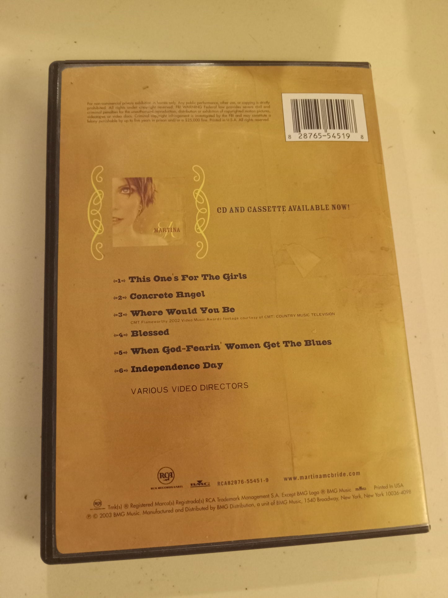 Martina McBride, Country Singer, DVD Movie, Music Video Widescreen, Not Rated, USED