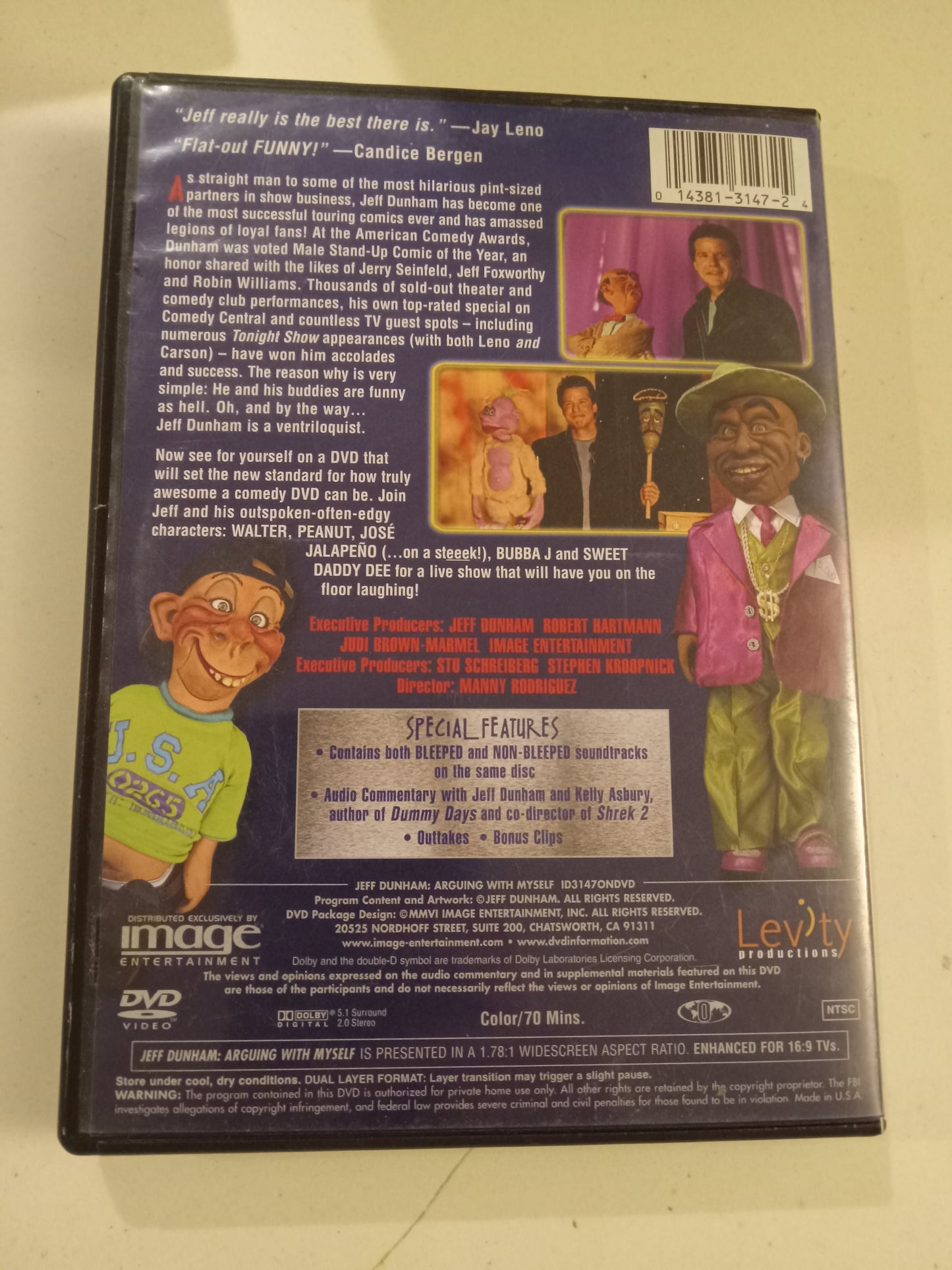 Jeff Dunham, Arguing With Myself, DVD Movie, Widescreen, Not Rated, USED