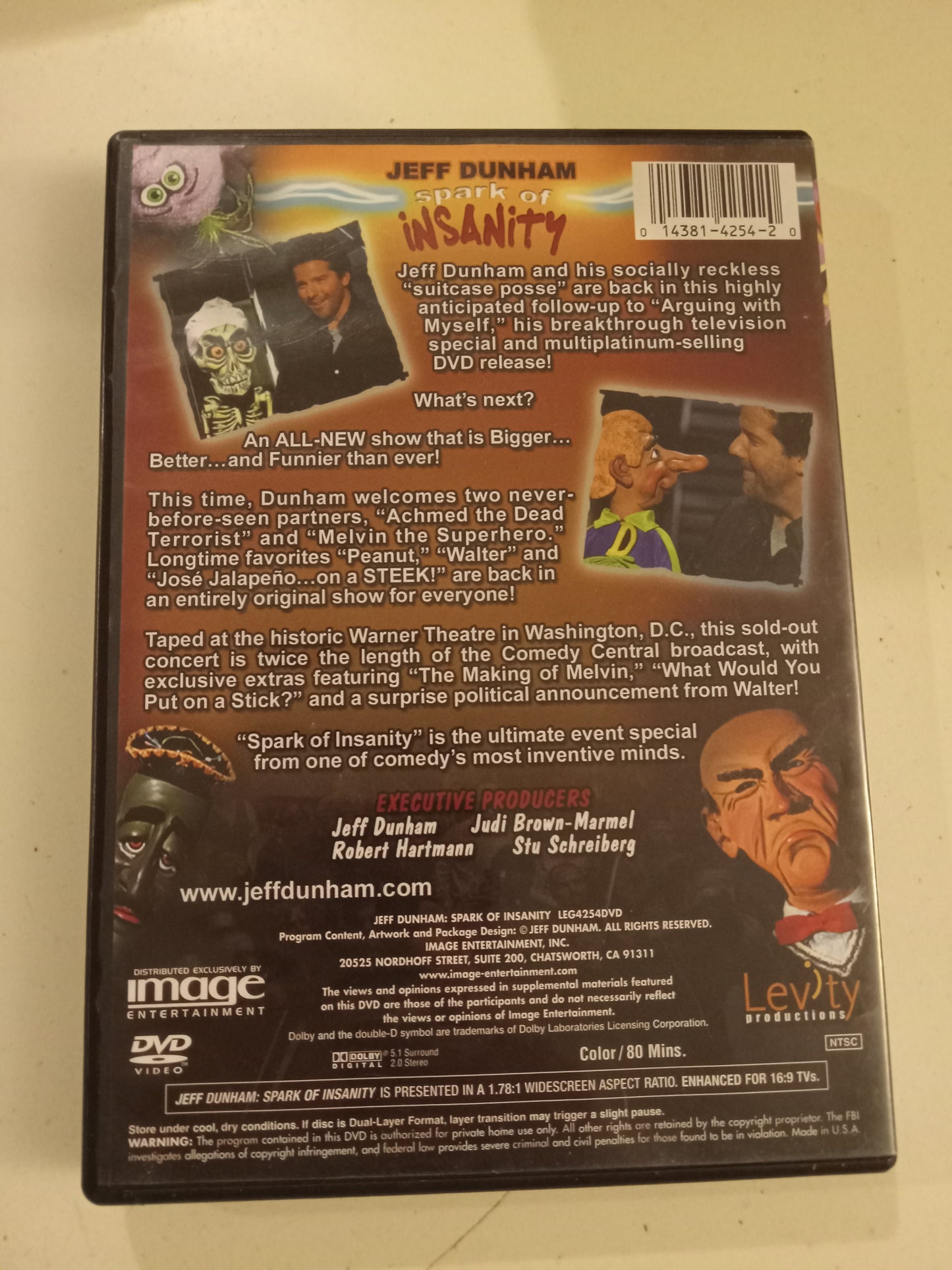 Jeff Dunham, Spark Of Insanity, DVD Movie, Widescreen, Not Rated, USED
