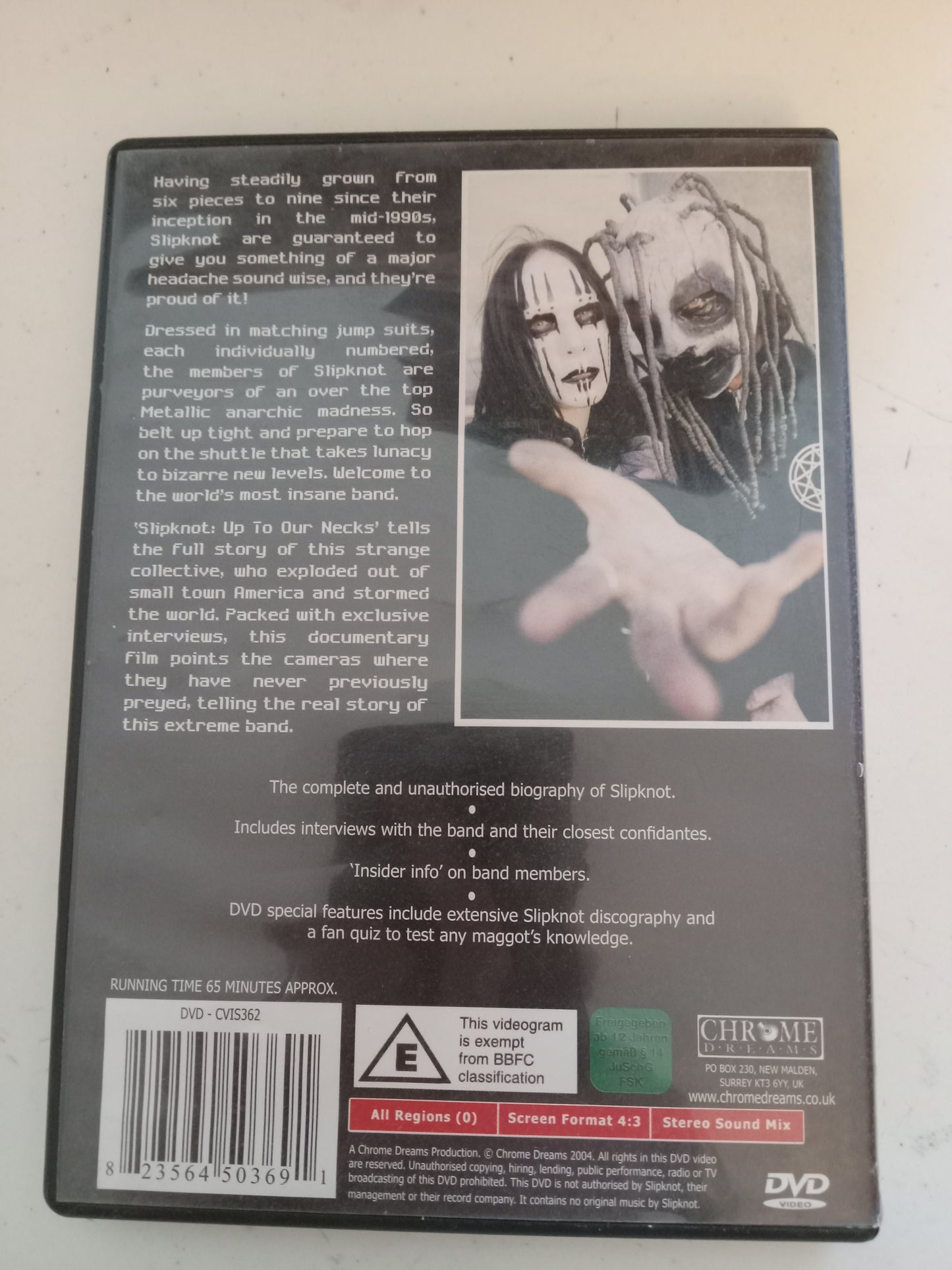 Slipknot Up To Our Necks, Rock Band Documentary, DVD Movie, Widescreen, Not-Rated, USED