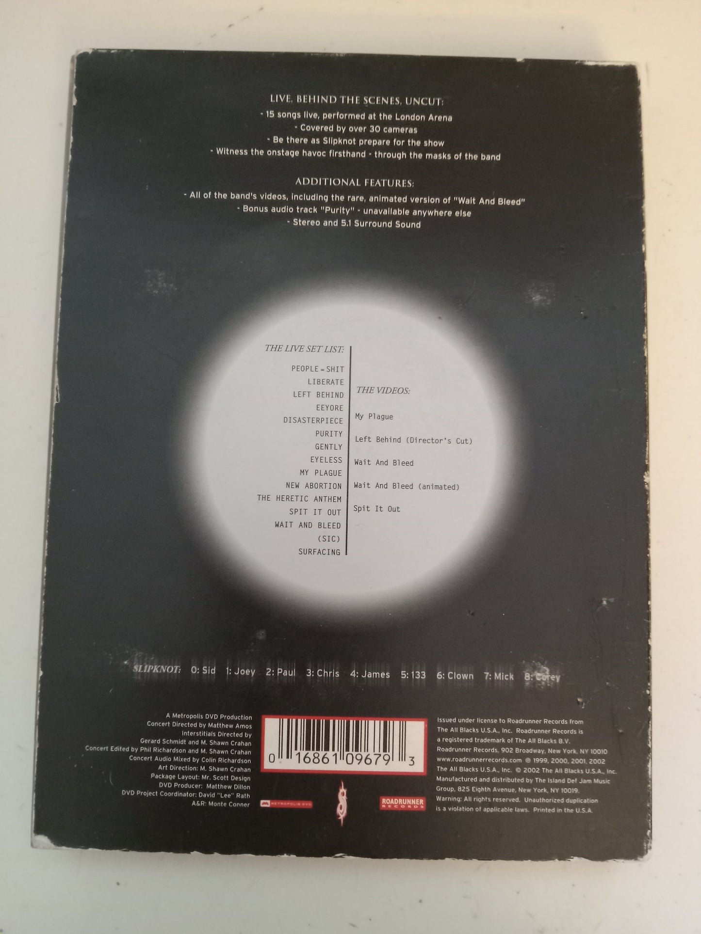 Slipknot Disasterpieces, Rock Band Concert, DVD Movie, Widescreen, Not-Rated, USED