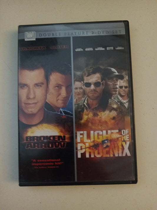 Broken Arrow & Flight Of The Phoenix, 2 DVD Movies, John Travolta, Dennis Quaid, Widescreen, Rated R/PG-13, USED